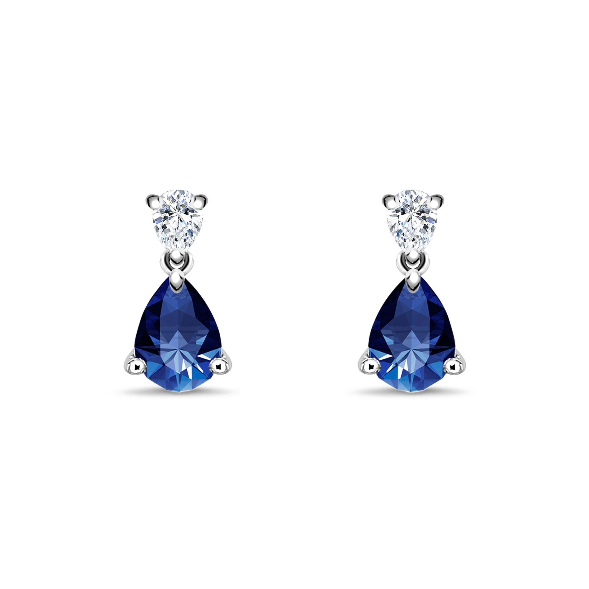 Pear Shaped Blue Sapphire Earrings Pear Shaped, Claw Set_1