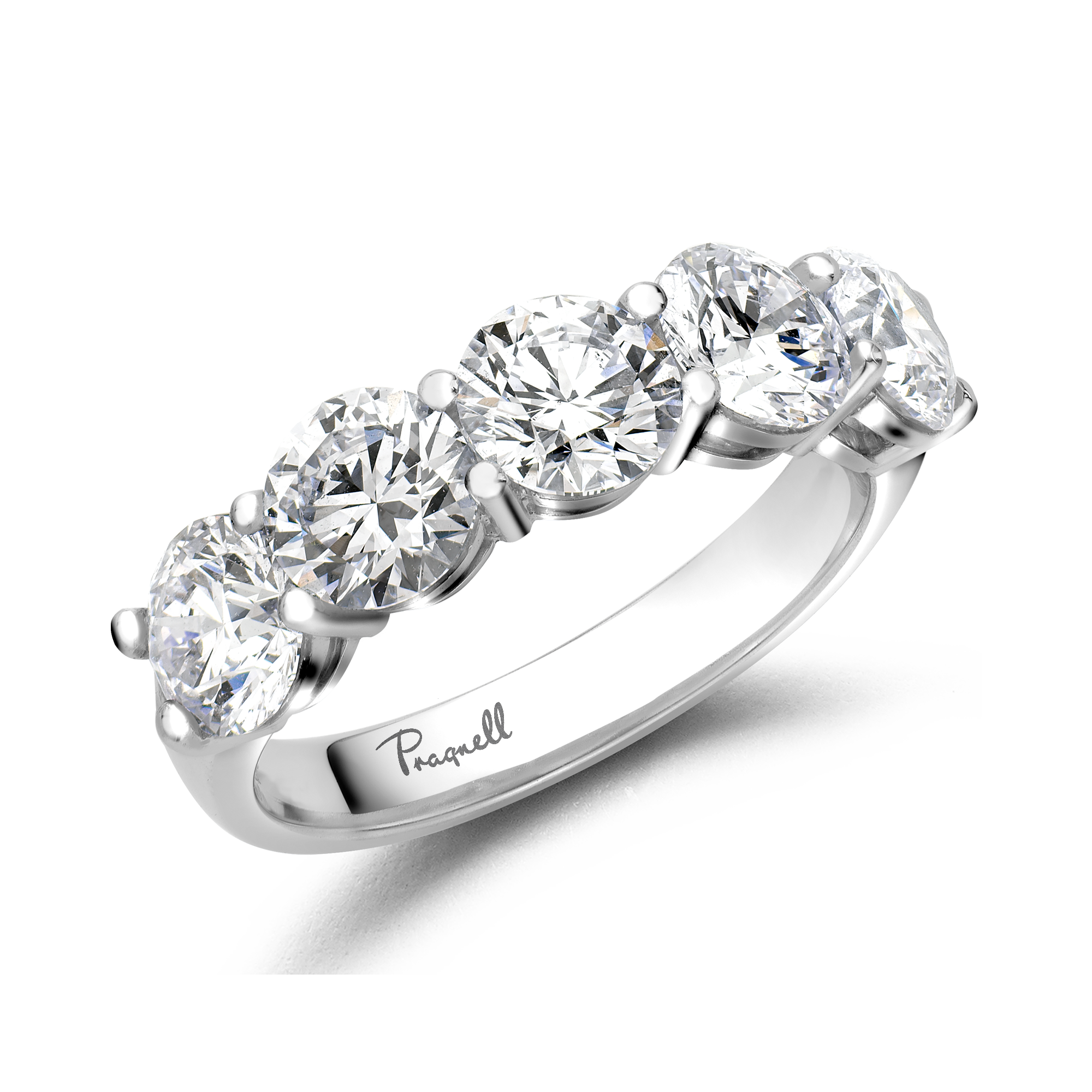 Round Brilliant Cut Diamond Five-Stone Ring Brilliant Cut, Five-Stone, Claw Set_1