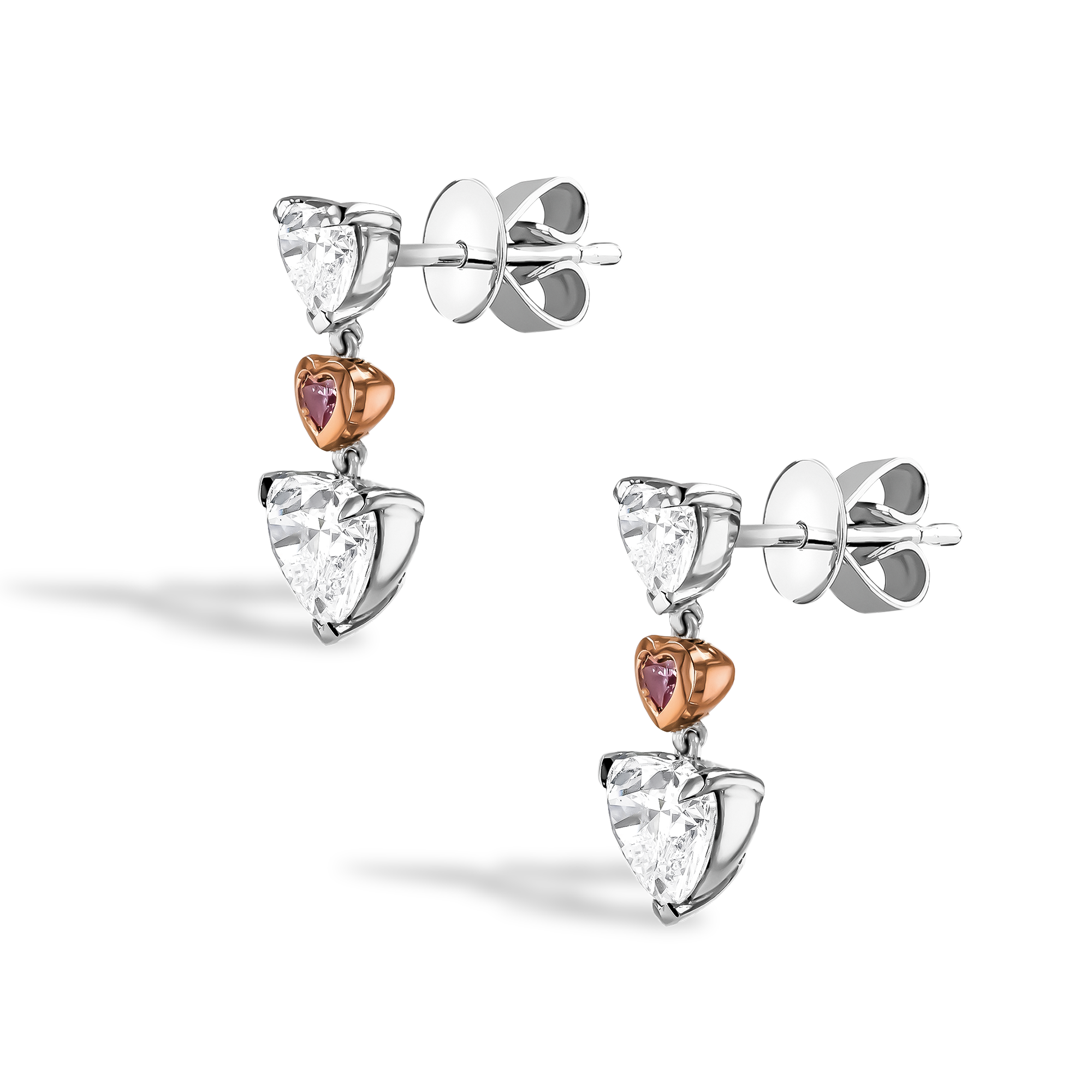 Masterpiece 2.23ct Heartshape Diamond Drop Earrings Heartshape, Claw set_2