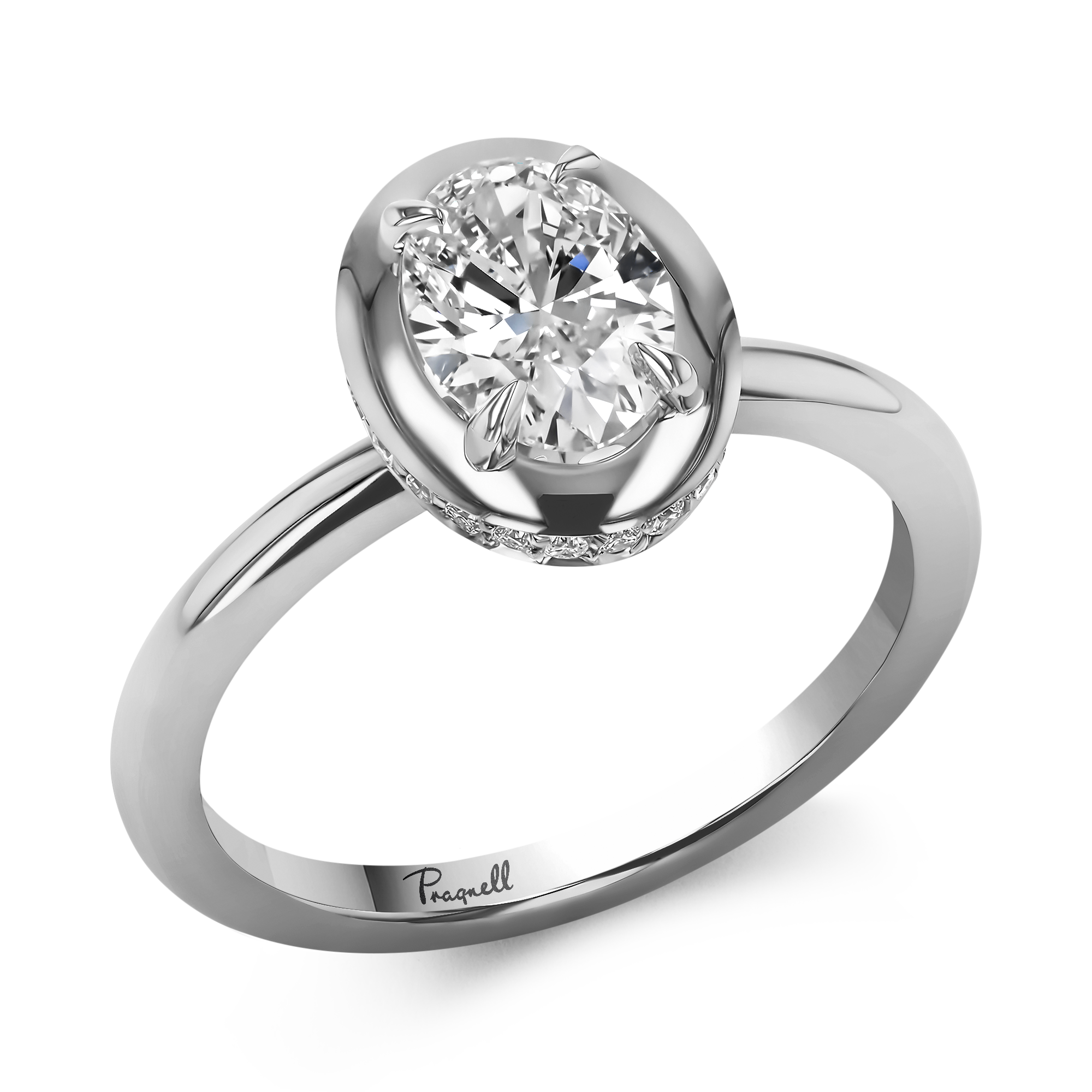 Skimming Stone 0.90ct Oval Diamond Solitaire Ring Oval Cut, Claw Set_1