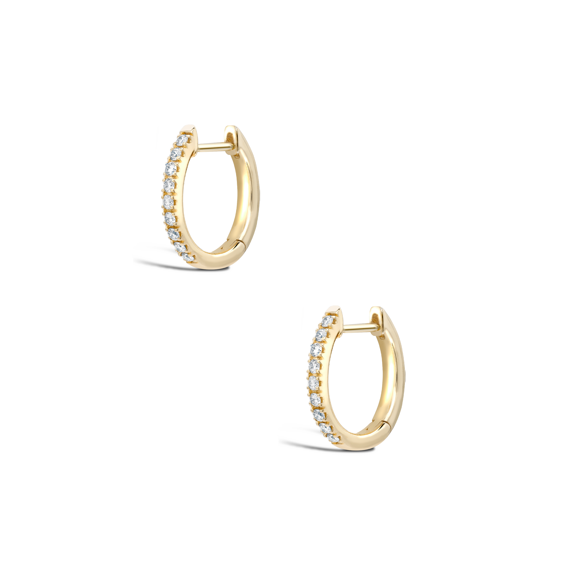 Brilliant Cut Diamond Hoop Earrings Brilliant Cut, Grain Set_3