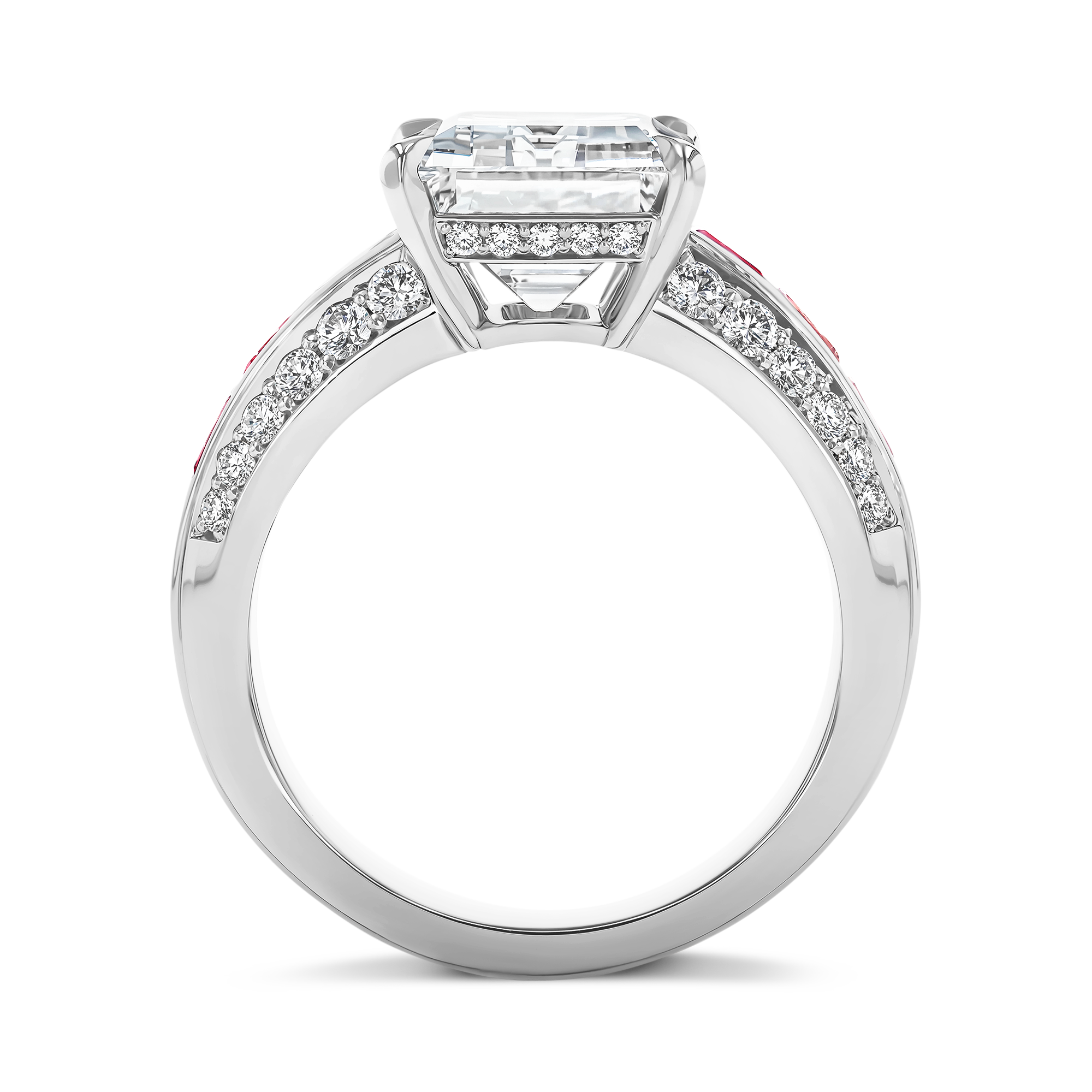 Masterpiece Emerald Cut 5.02ct Diamond and Fancy Pink Diamond Ring Emerald Cut, Claw Set_3