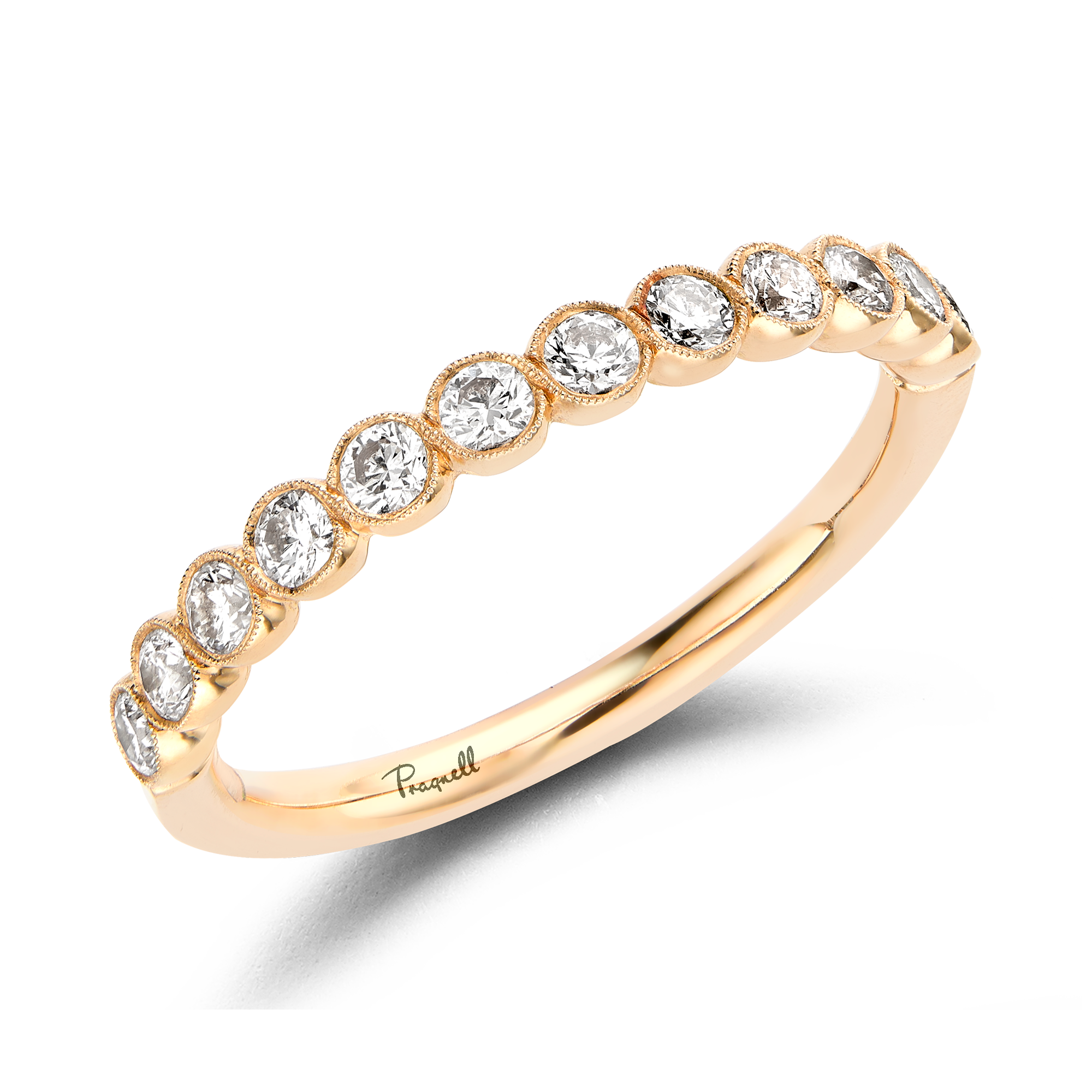 Diamond Dot 0.48ct Half Eternity Ring Brilliant Cut, Rubover Set_1