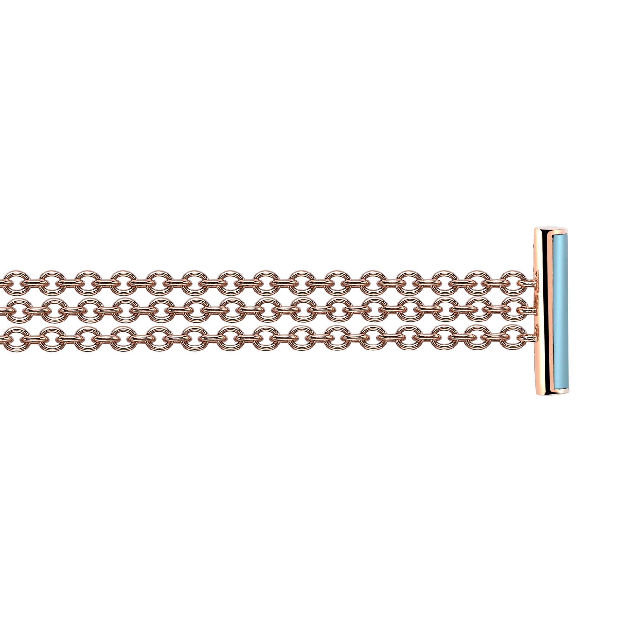 Turquoise and Brilliant Cut Diamond Chain Bracelet Brilliant Cut, Pave Set_3