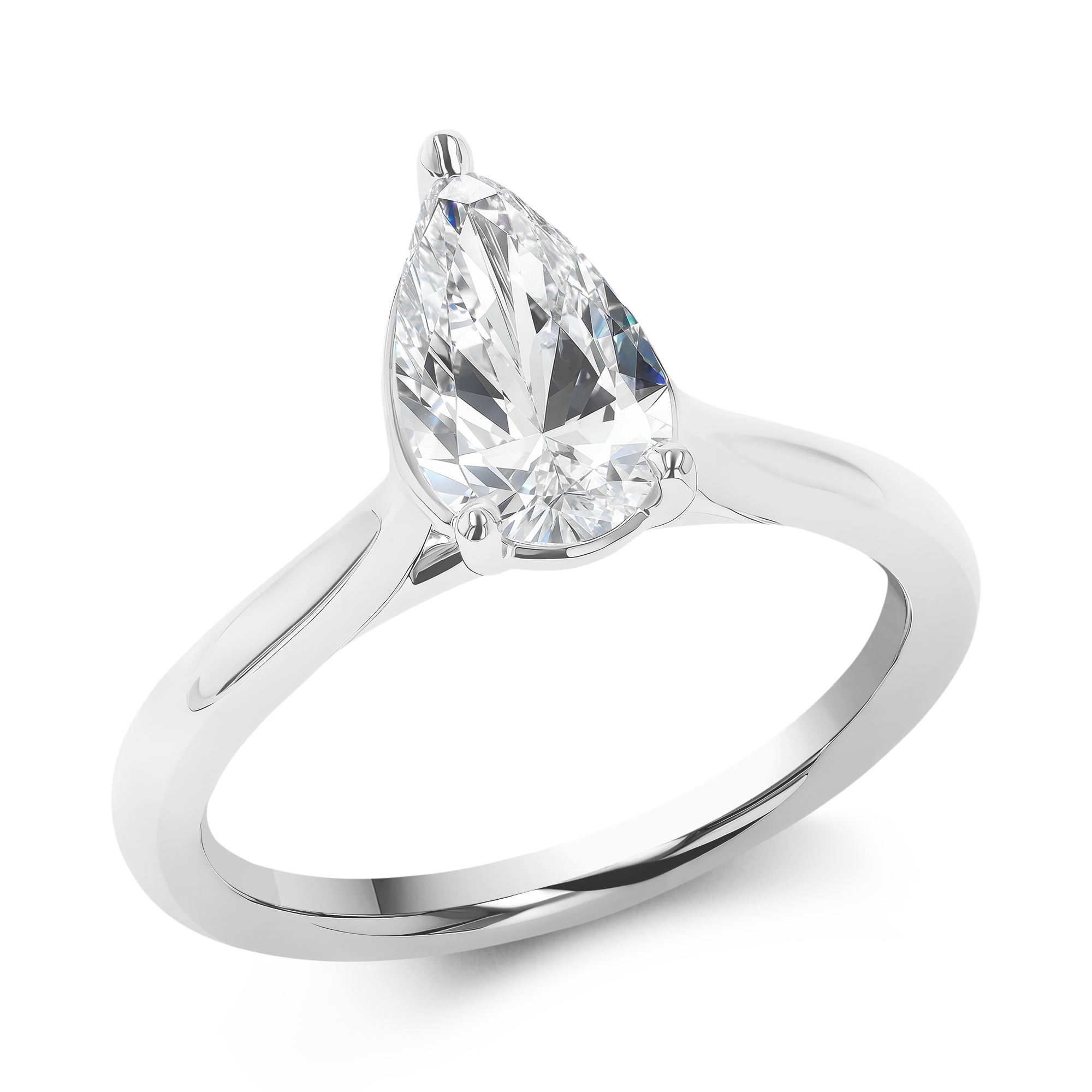 1.20CT Diamond Solitaire Ring Pear Cut, Solitaire, Three Claw Set_1