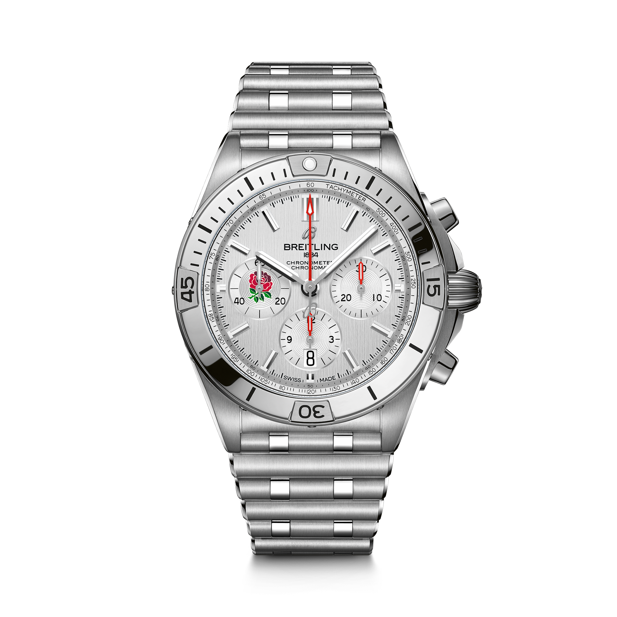 Breitling Chronomat Six Nations England 42mm, White Dial, Baton Numeral_1