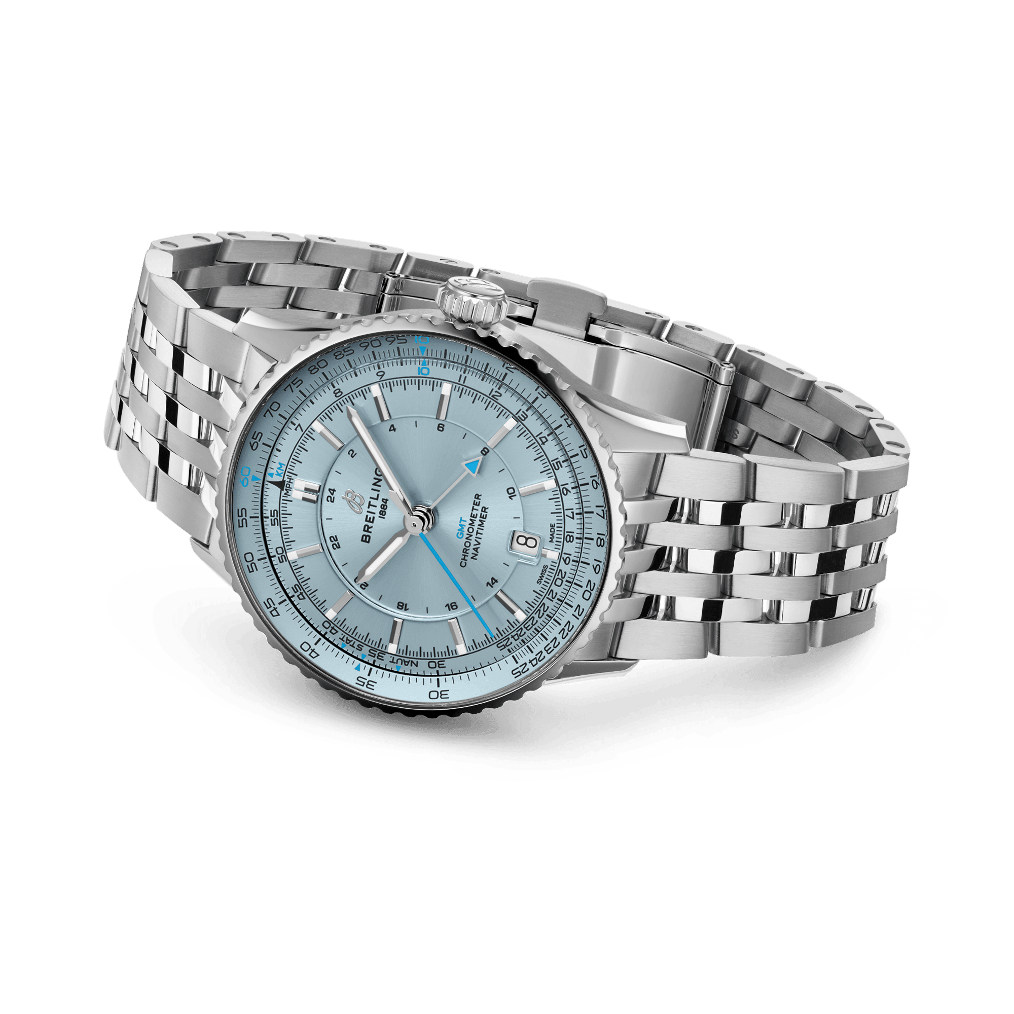 Breitling Navitimer 41mm, Ice Blue Dial,  Baton Numerals_4