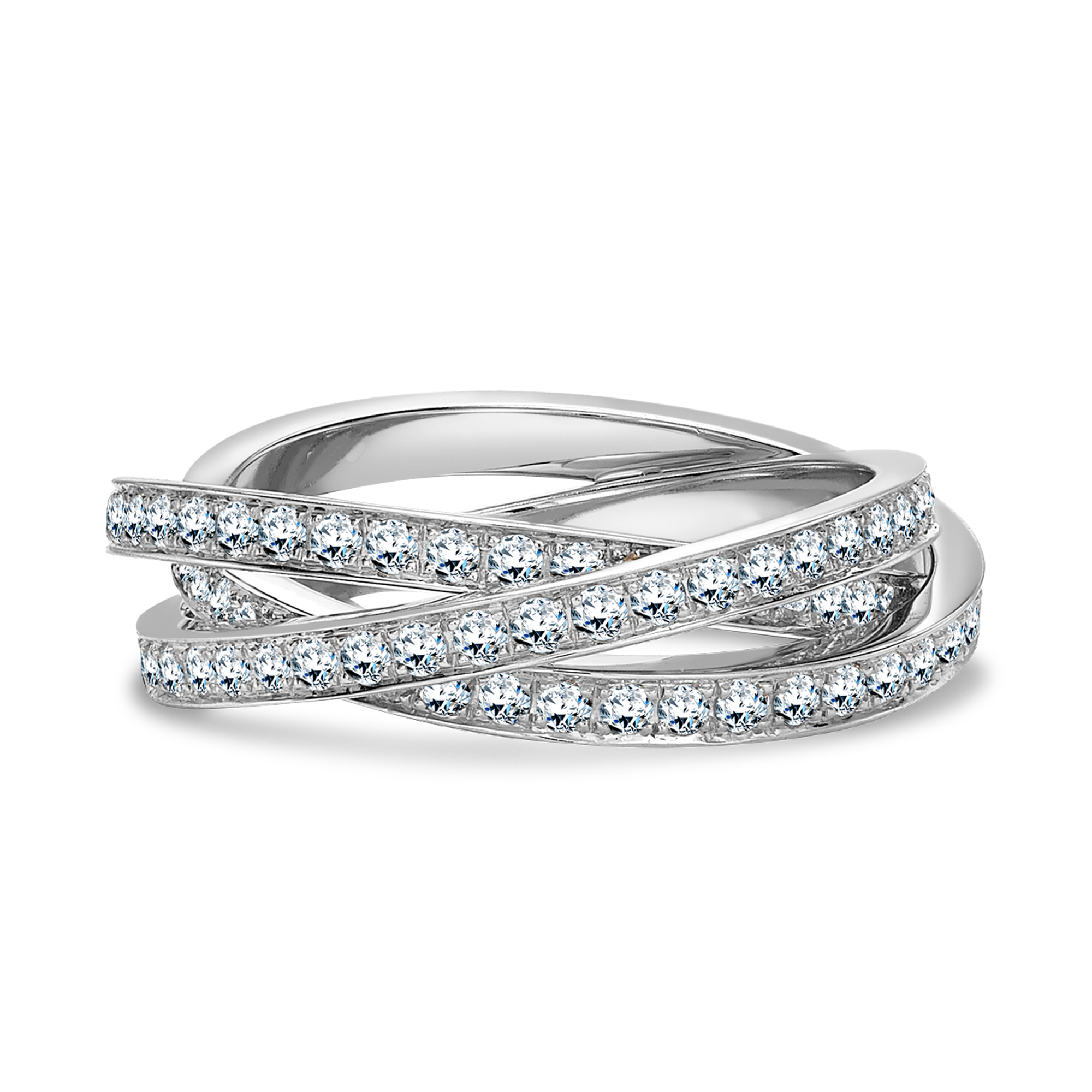 Trilogy Three-Row Diamond Ring Brilliant Cut, Three-Row, Grain Set_1