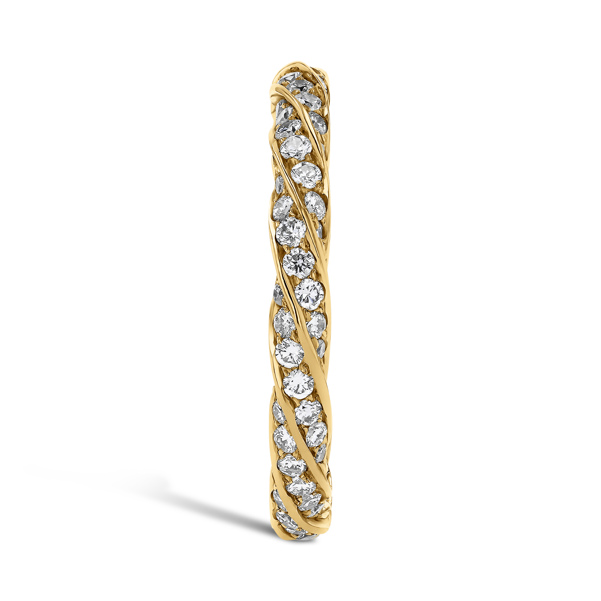 Brilliant Cut 0.80ct Twist Eternity Ring in 18ct Yellow Gold Brilliant Cut, Grain Set_4