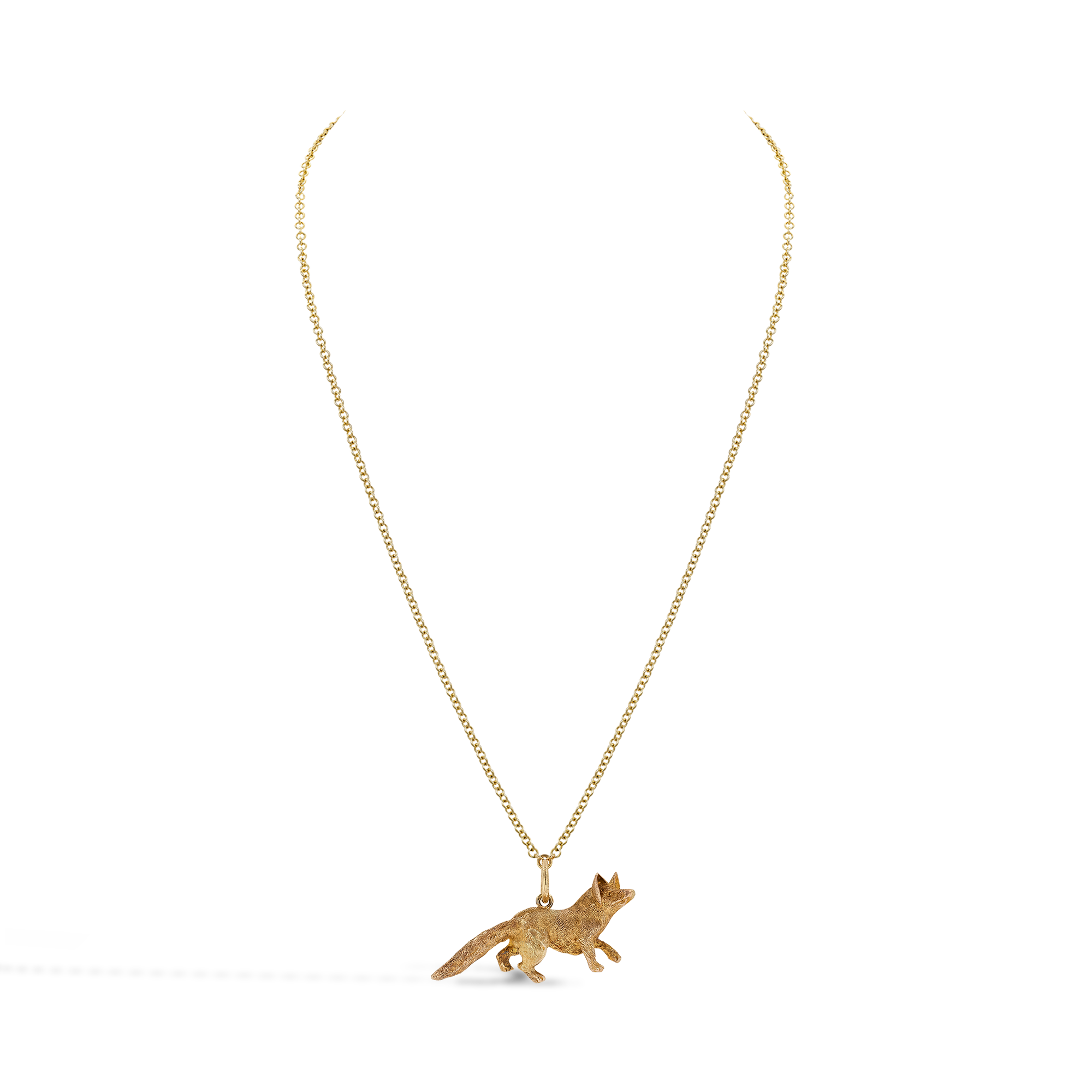 Victorian Gold Running Fox Pendant _2