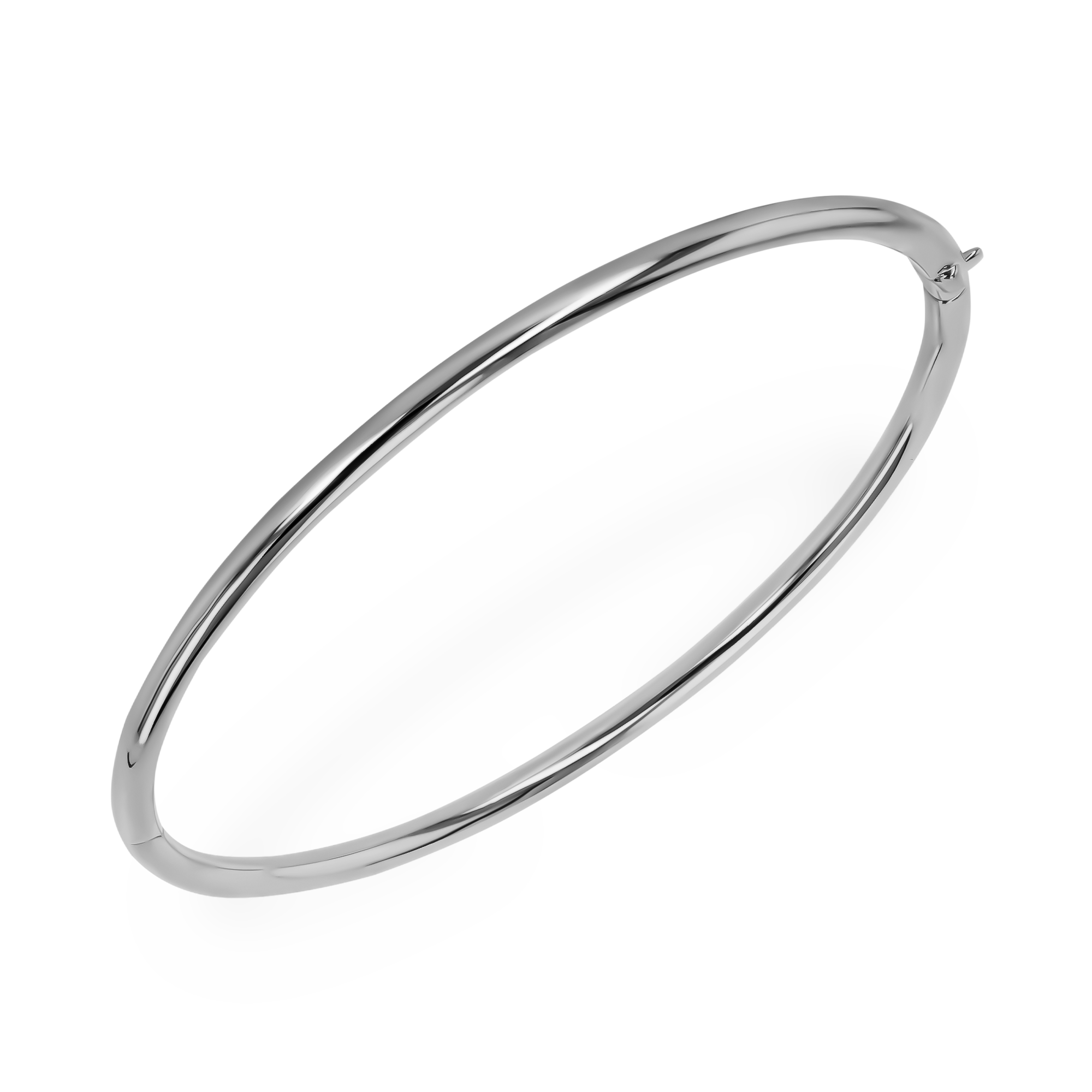 Plain Polished 3mm Round Edge Oval Bangle _2