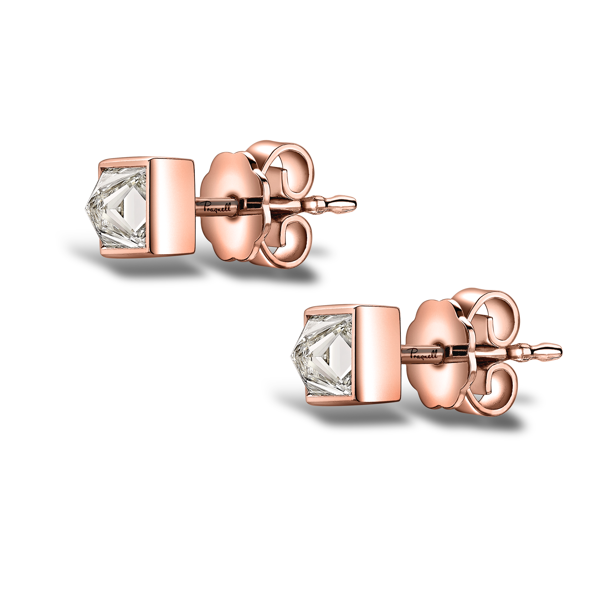 RockChic Diamond Studs Princess Cut, Rubover Set_2