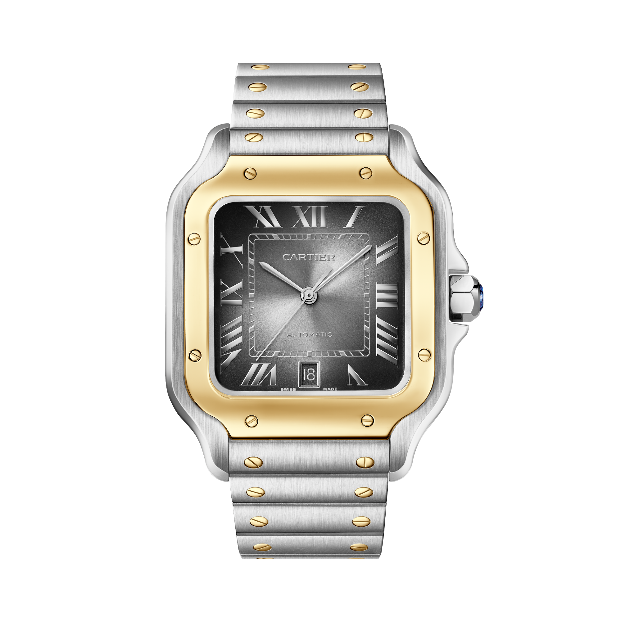 Cartier Santos de Cartier 39.8mm, Silver Dial, Roman Numerals_1