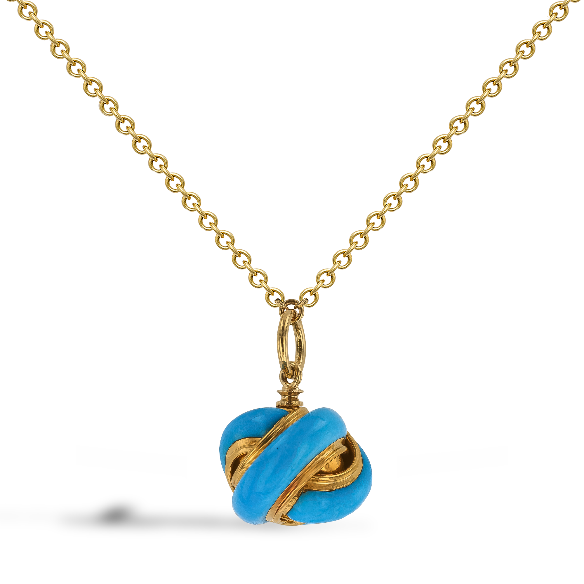 Victorian Blue Enamel Knot Pendant _1