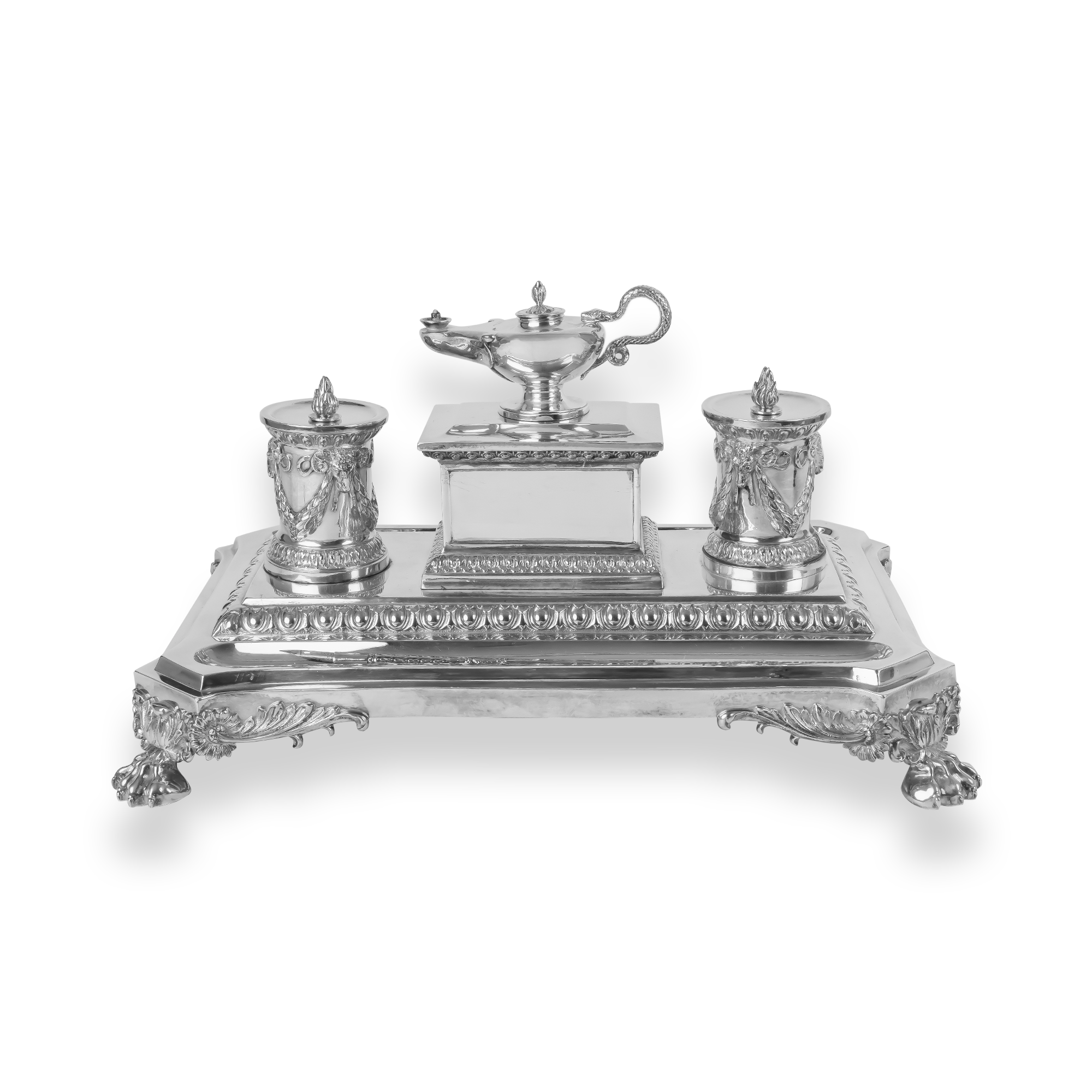 Silver Victorian Inkstand Hallmarked London_1