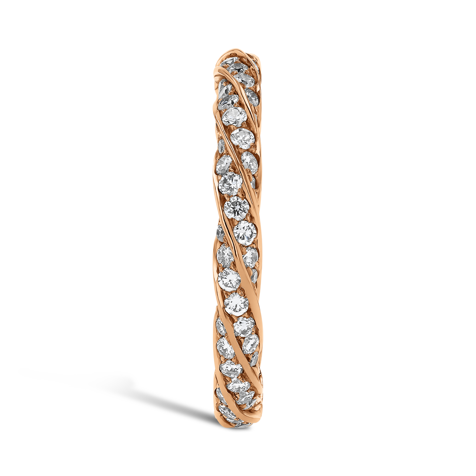 Brilliant Cut 0.80ct Twist Eternity Ring in 18ct Rose Gold Brilliant Cut, Grain Set_4