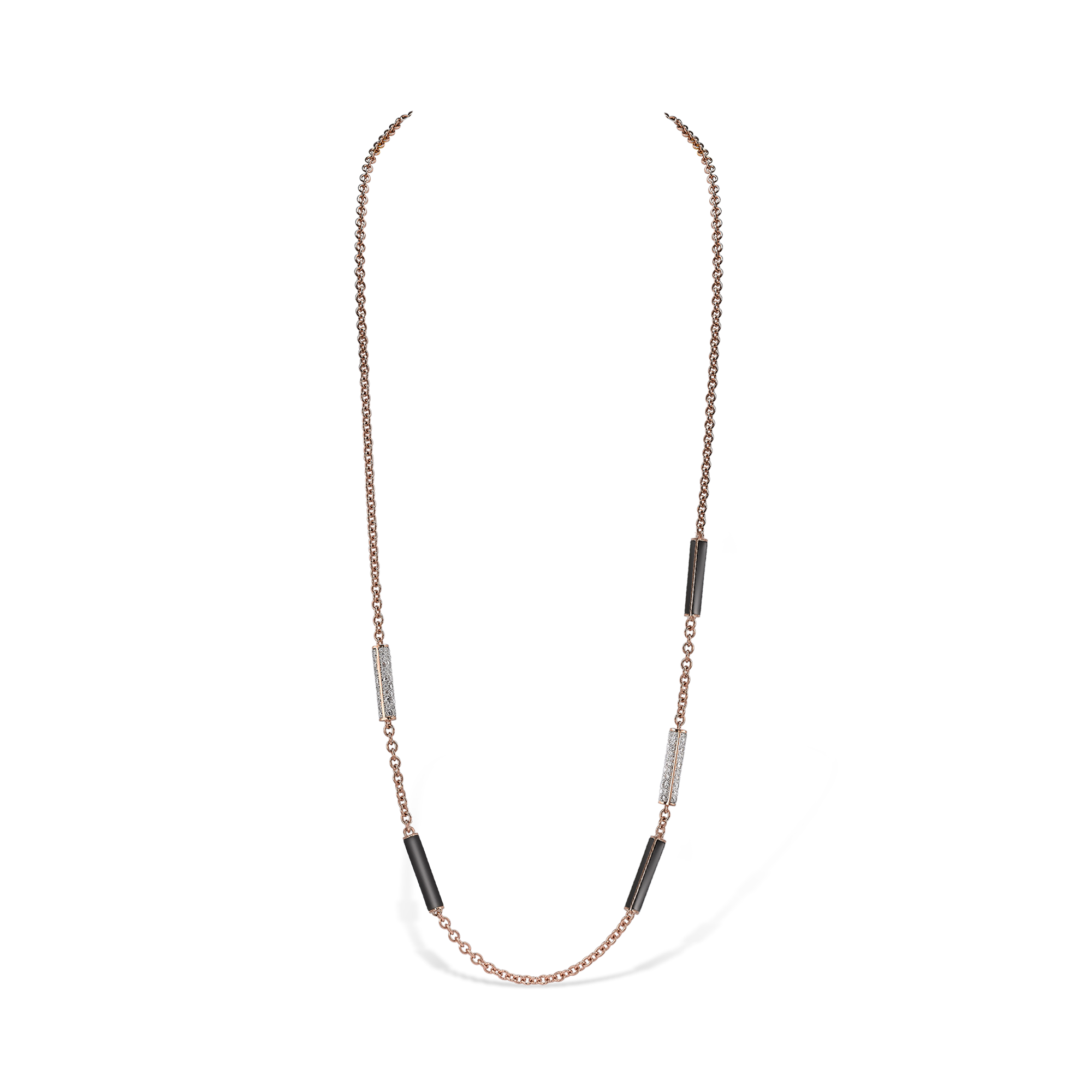 Valenza Diamond and Onyx Necklace Brilliant Cut, Pave Set_2