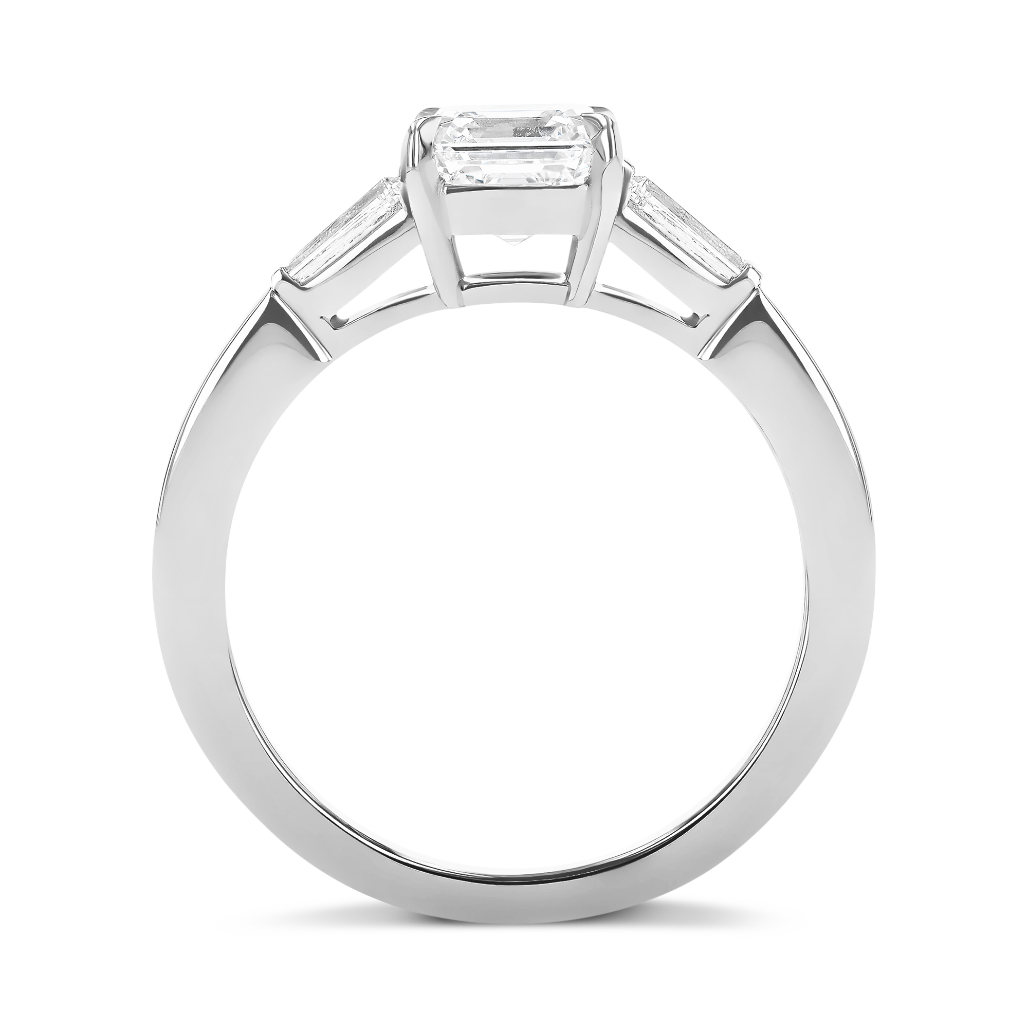 Asscher Cut 1.51ct Diamond Ring Asscher & Baguette Cut, Claw Set_3