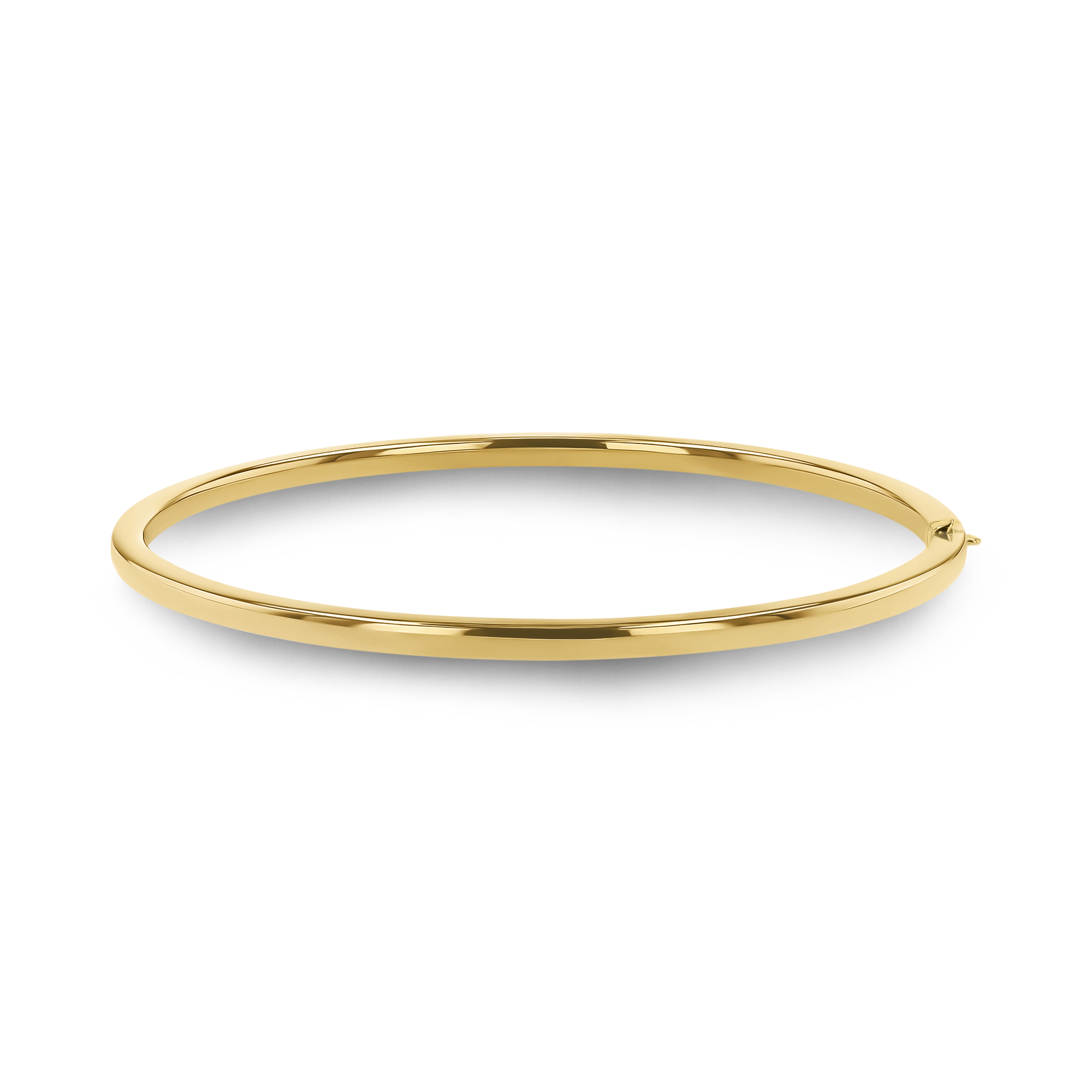 Plain Polished 3mm Square Edged Oval Bangle _1