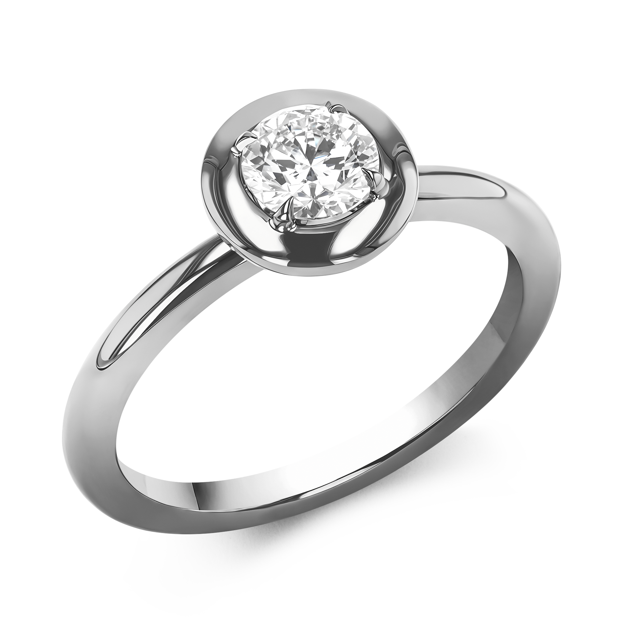 Skimming Stone 0.50ct Diamond Solitaire Ring Brilliant cut, Claw set_1