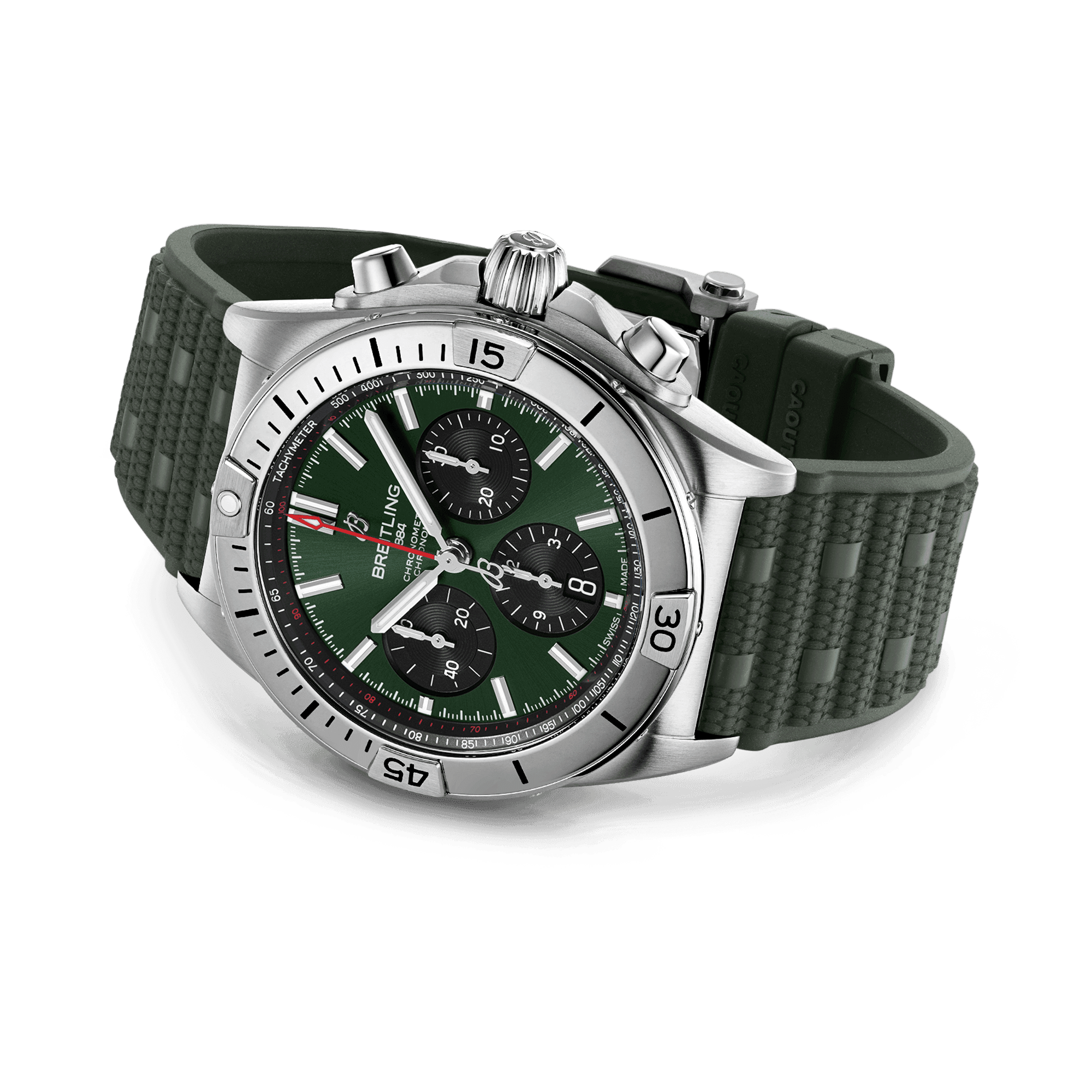 Breitling Chronomat B01 42mm, Green Dial, Baton Numerals_3