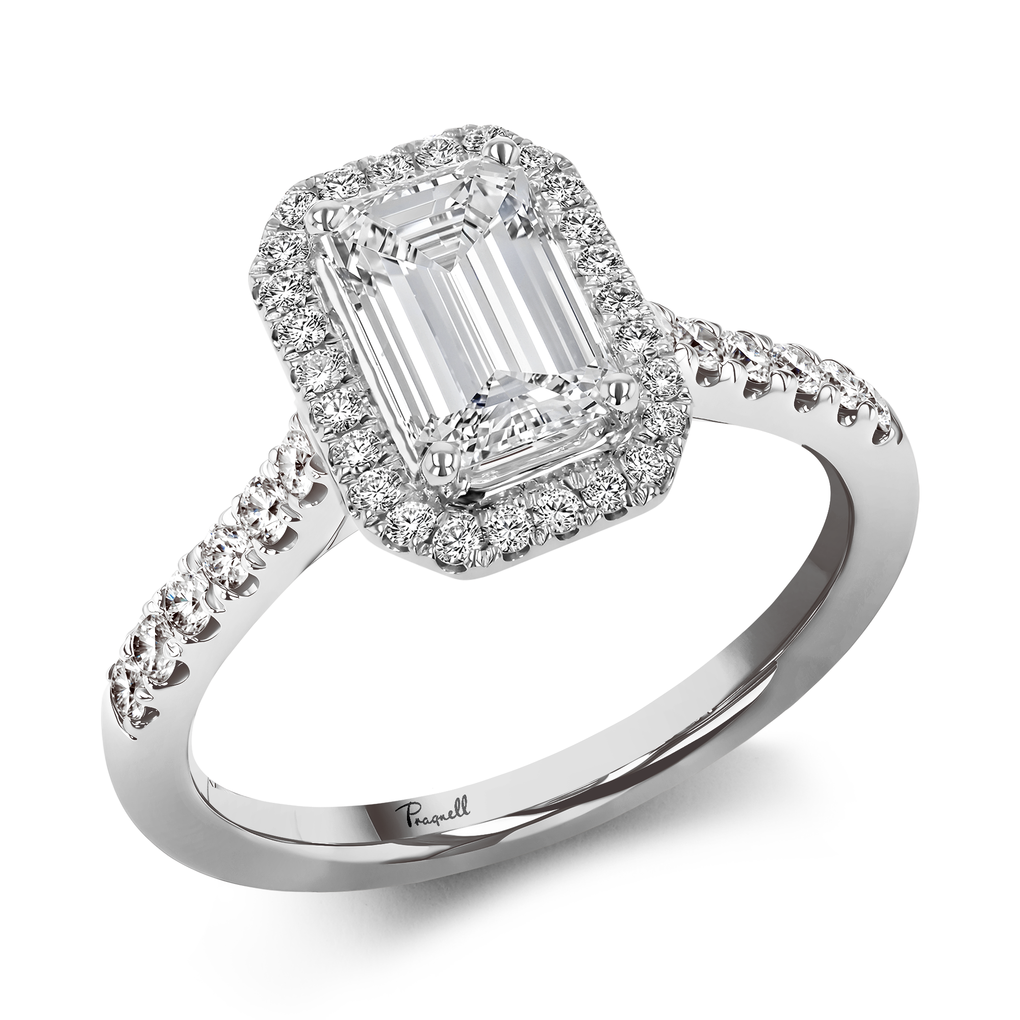 Celestial 1.00ct Diamond Cluster Ring Emerald Cut, Claw Set_1