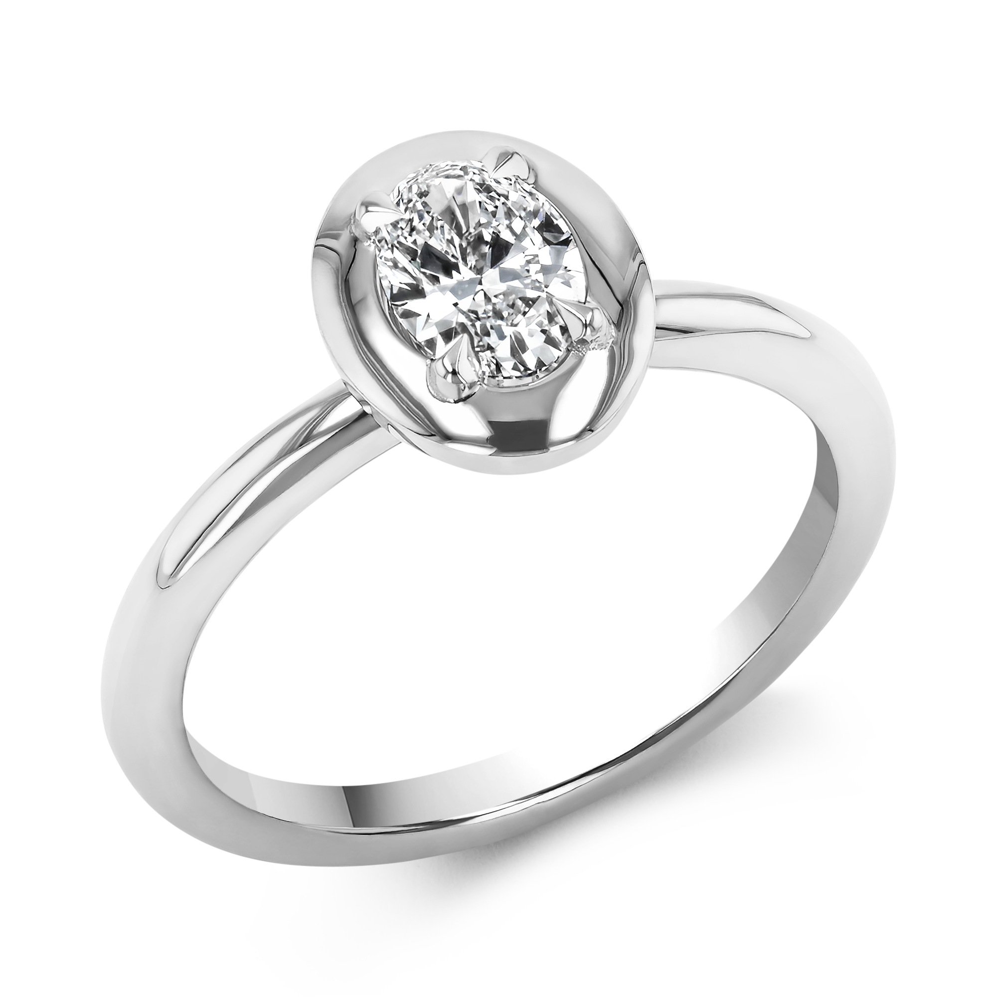 Skimming Stone 0.50ct Diamond Solitaire Ring Oval Cut, Claw Set_1