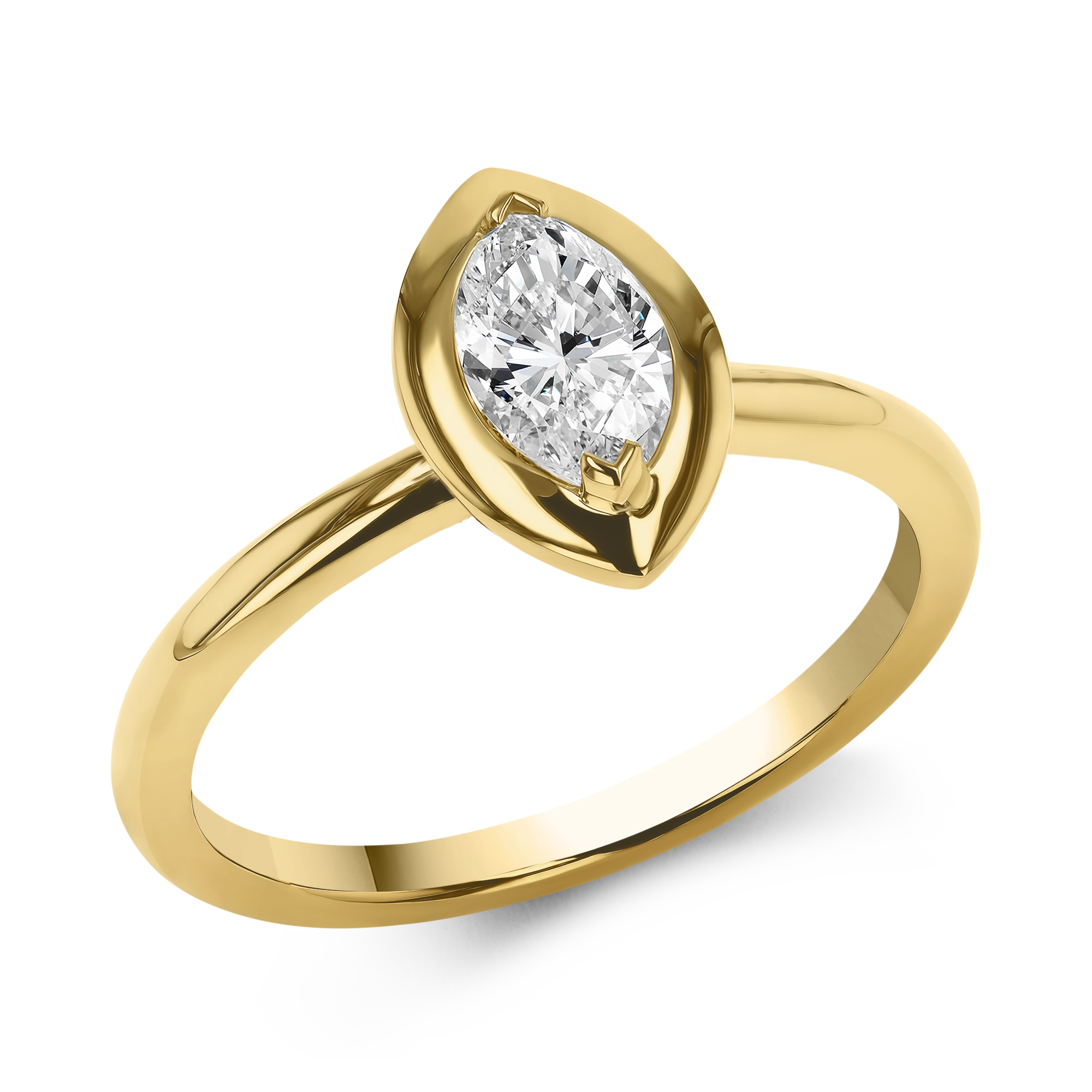 Skimming Stone 0.56ct Marquise Diamond Solitaire Ring Marquise Cut, Claw Set_1