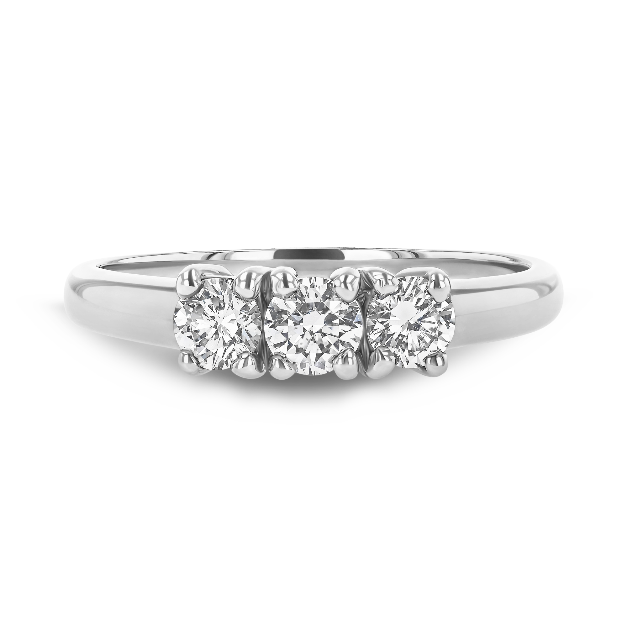 Brilliant Cut 0.49ct Diamond Three Stone Ring Brilliant cut, Claw set_2