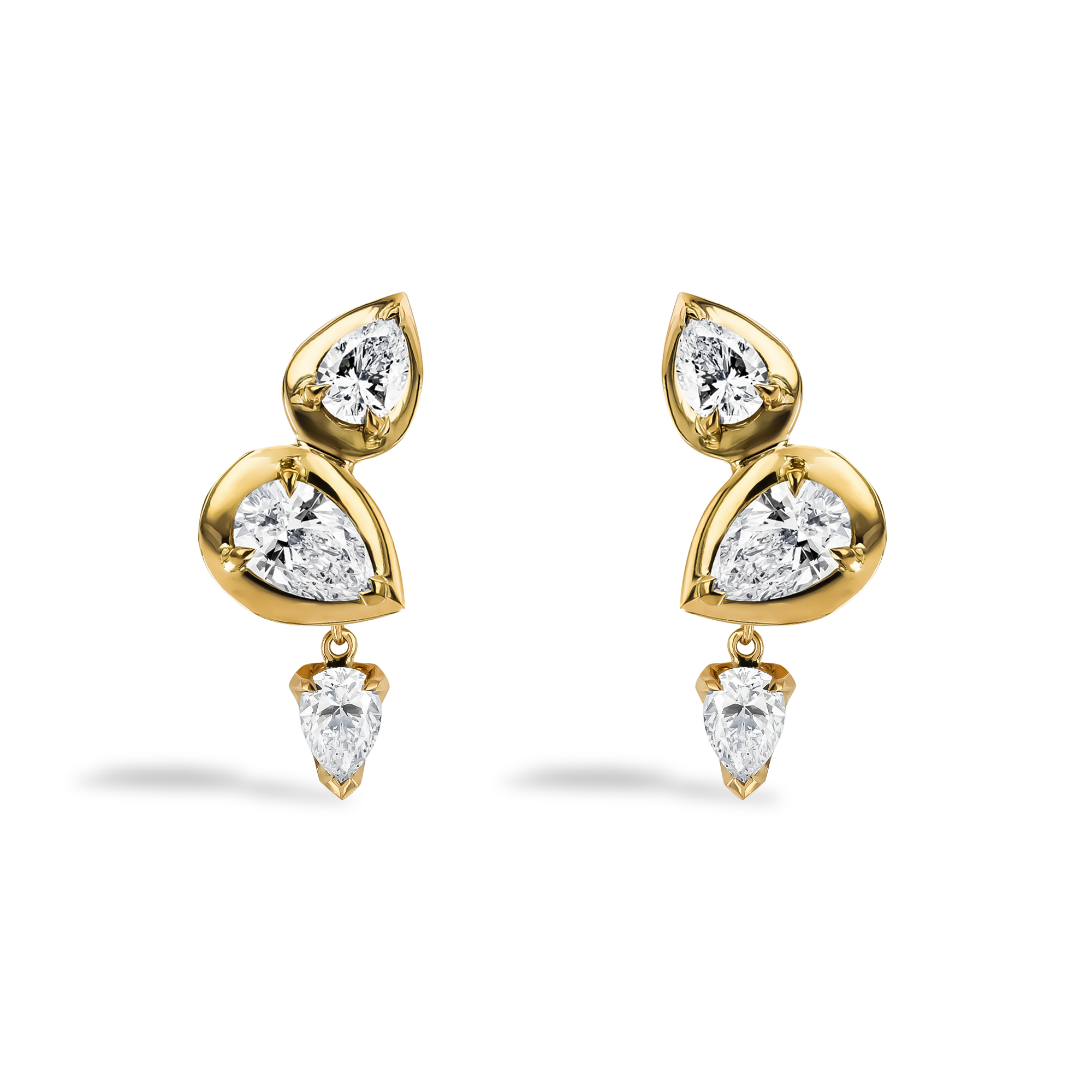 Skimming Stone 1.71ct Diamond Drop Earrings Pearshape, Claw Set_1