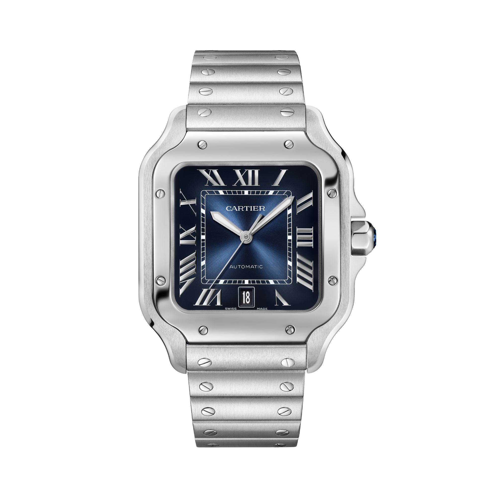 Cartier Santos de Cartier 39.8mm, Blue Dial, Roman Numerals_1