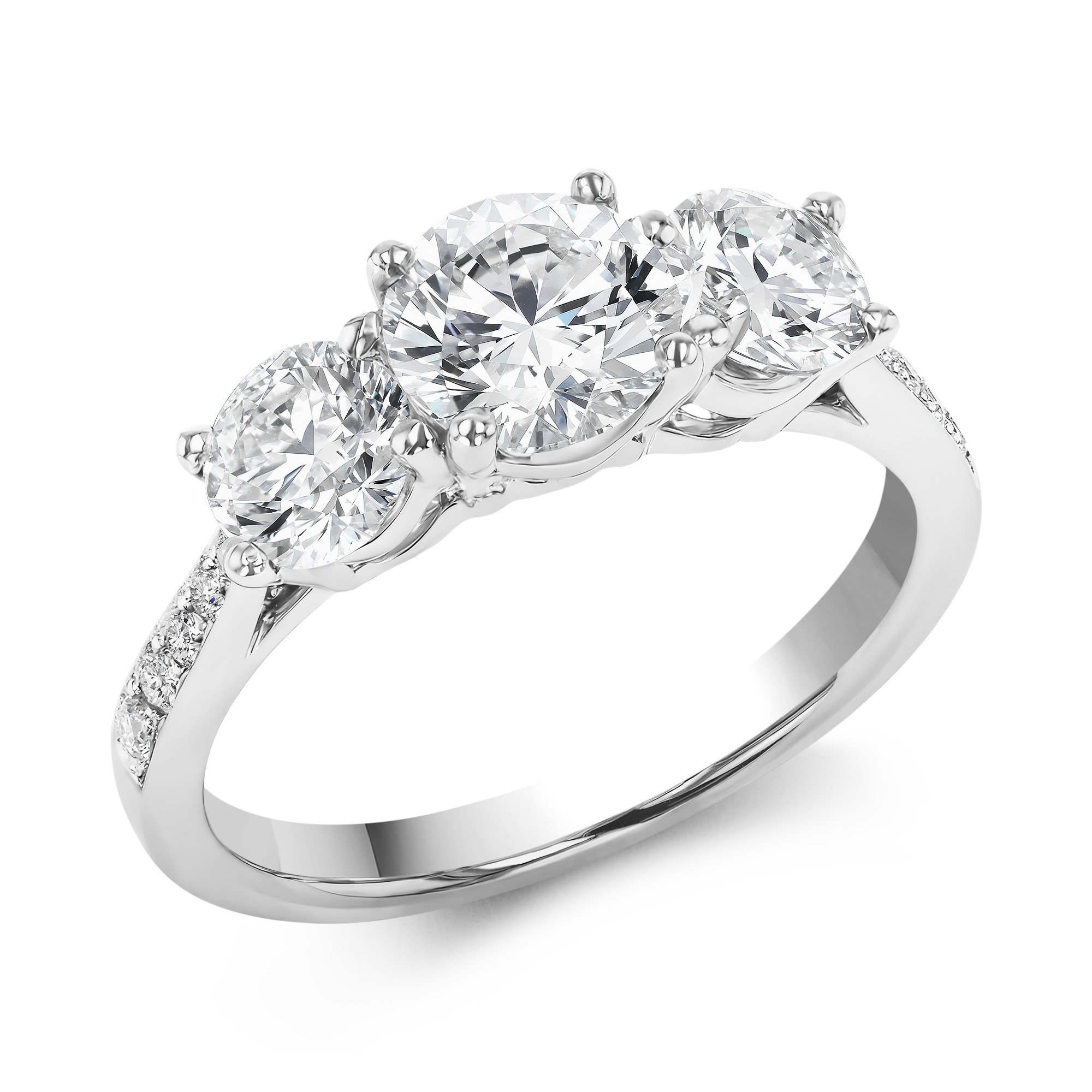 Duchess 1.00ct Diamond Three Stone Ring Brilliant cut, Claw set_1