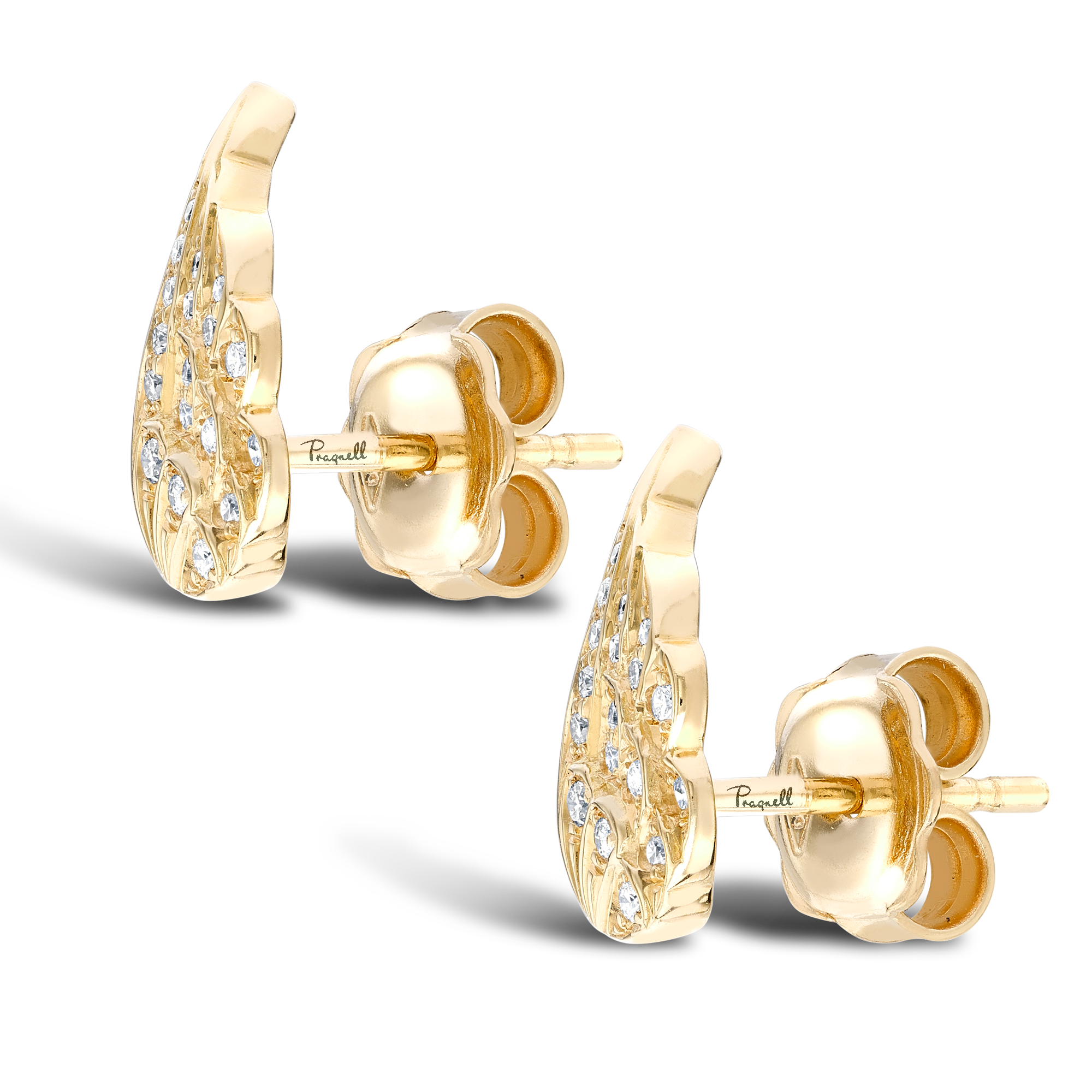 Tiara Small Diamond Earrings Brilliant Cut, Grain Set_2