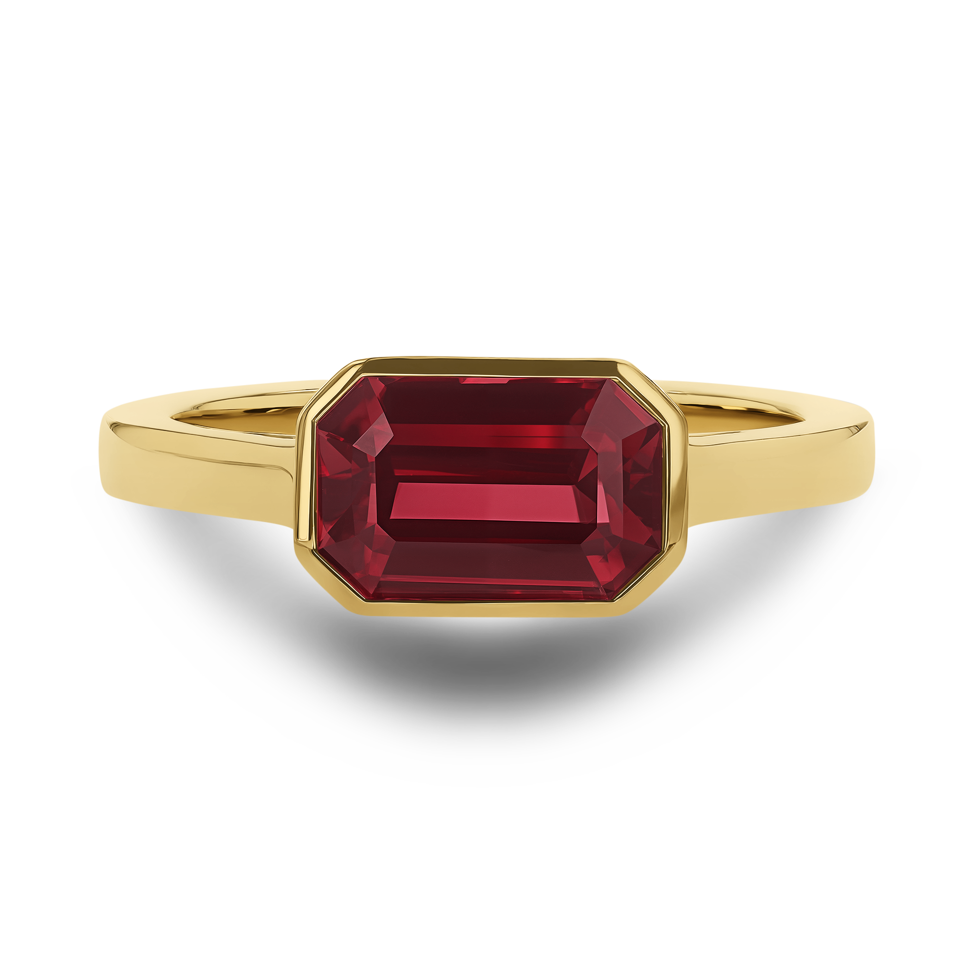 Kingdom 2.07ct Ruby Solitaire Ring Octagon Cut, Rubover Set_2