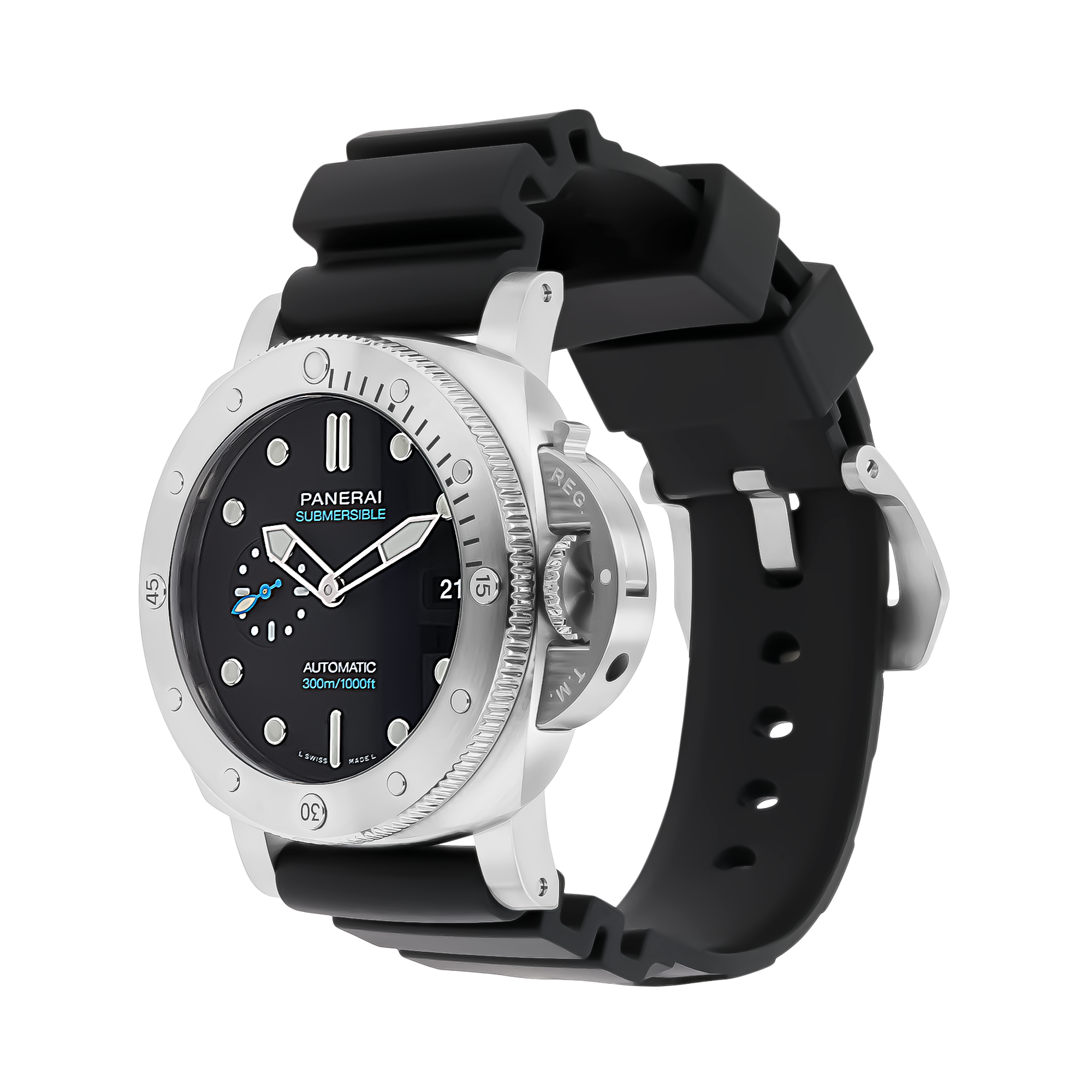 Panerai Submersible QuarantaQuattro 44mm, Black Dial, Baton Numerals_2