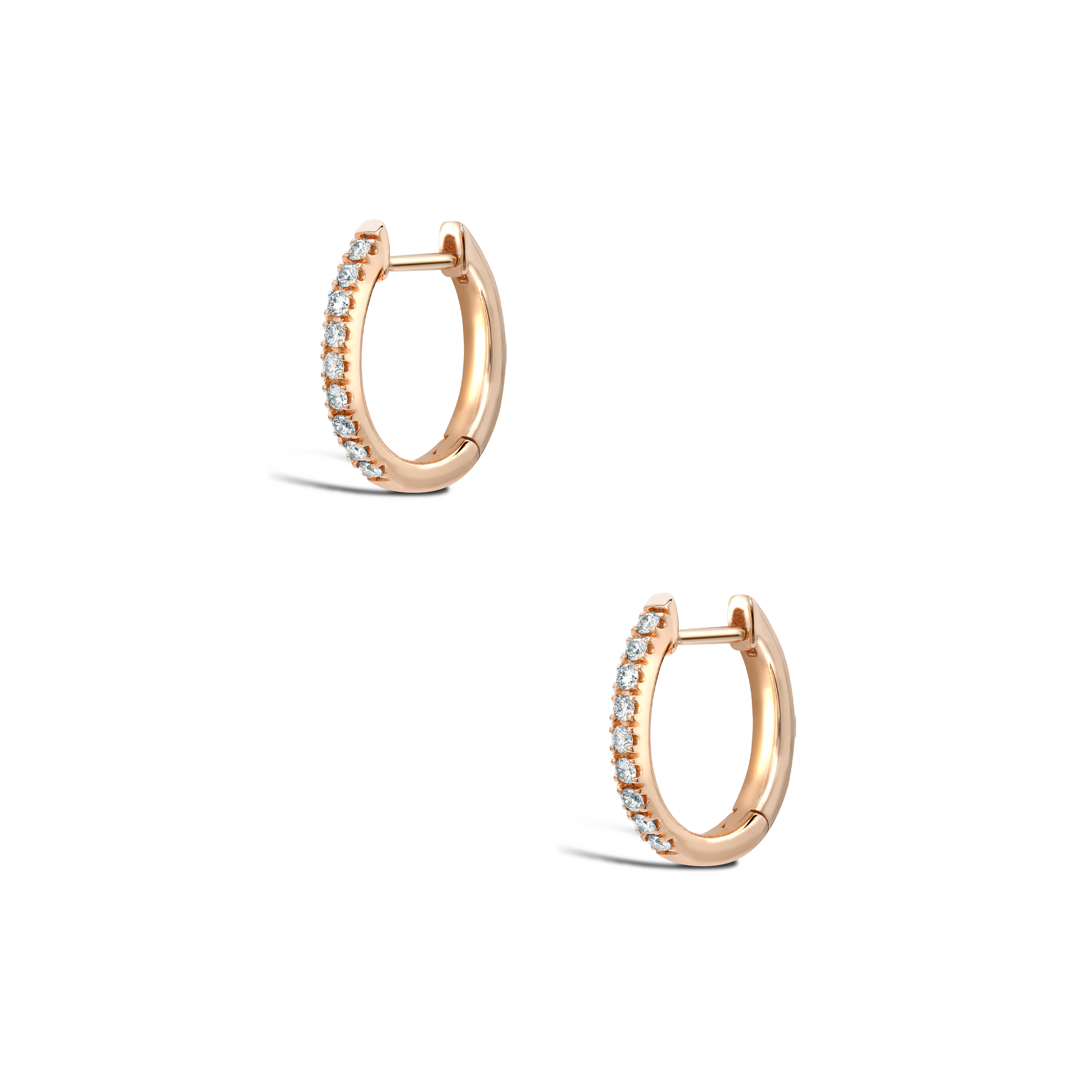 Brilliant Cut Diamond Hoop Earrings Brilliant Cut, Grain Set_3