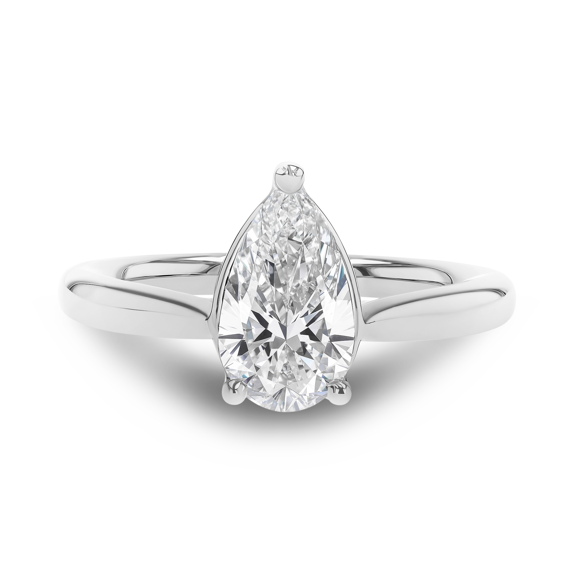 1.23ct Diamond Solitaire Ring Pear Cut, Solitaire, Three Claw Set_2