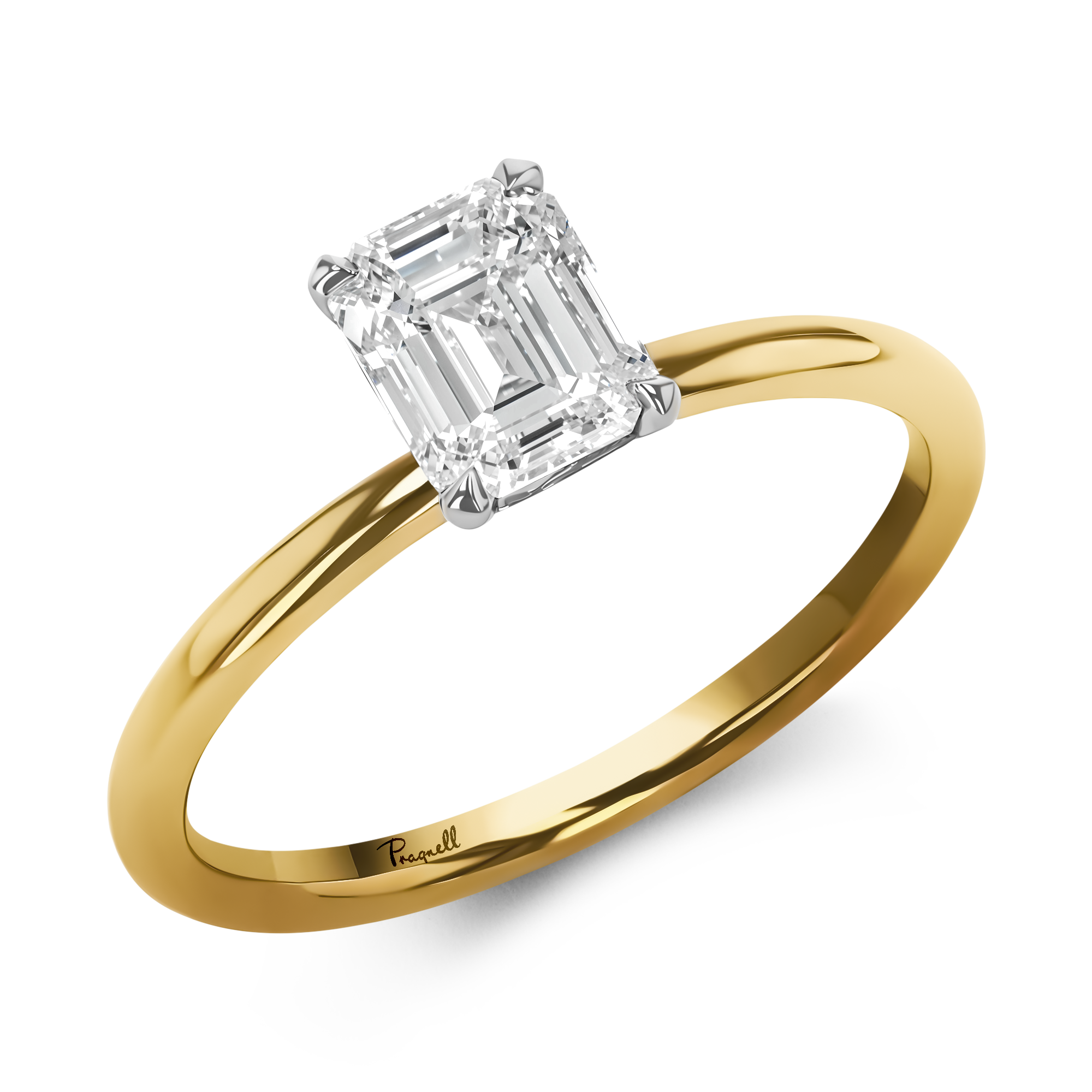 Classic 1.02ct Diamond Solitaire Ring Emerald Cut, Claw Set_1