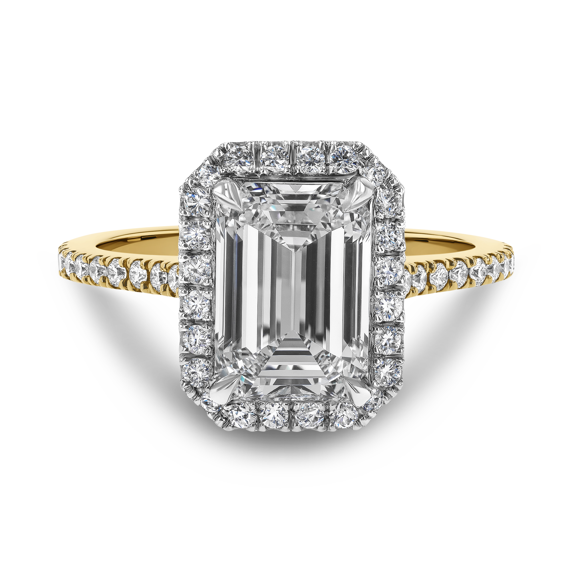 Classic 2.50ct Diamond Cluster Ring Emerald Cut, Claw Set_2