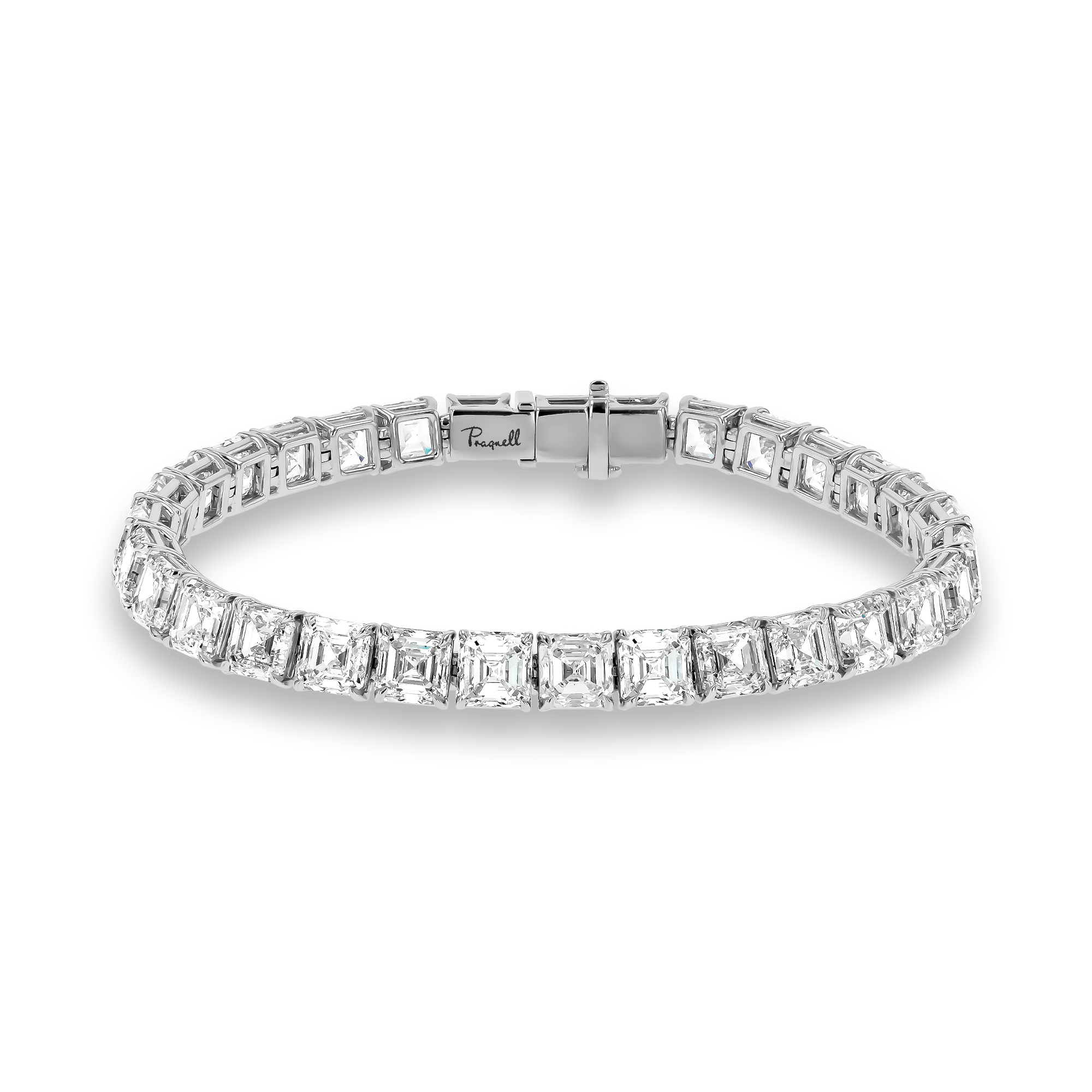 Masterpiece Asscher Cut 31.06ct Diamond Line Bracelet Asscher Cut, Claw Set_1