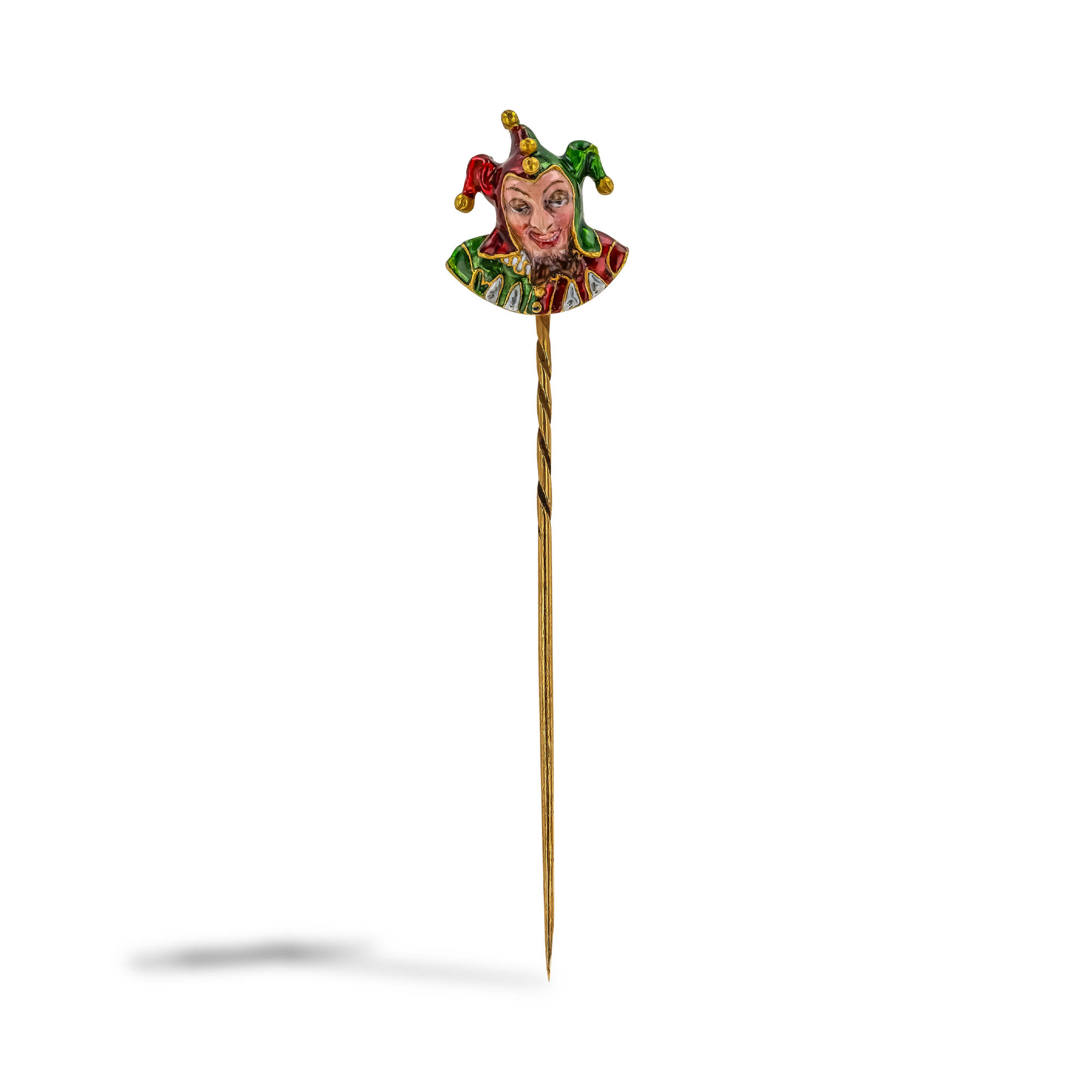 Edwardian Enamel Jester Stick Pin _1