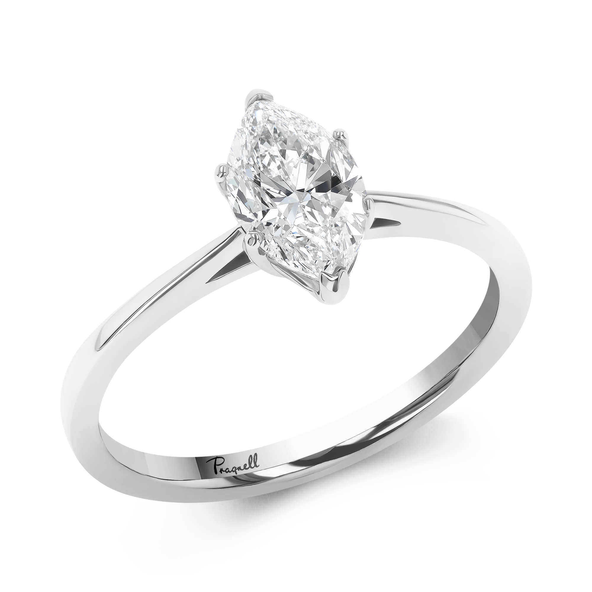 Classic 1.08ct Diamond Solitaire Ring Marquise Cut, Claw Set_1