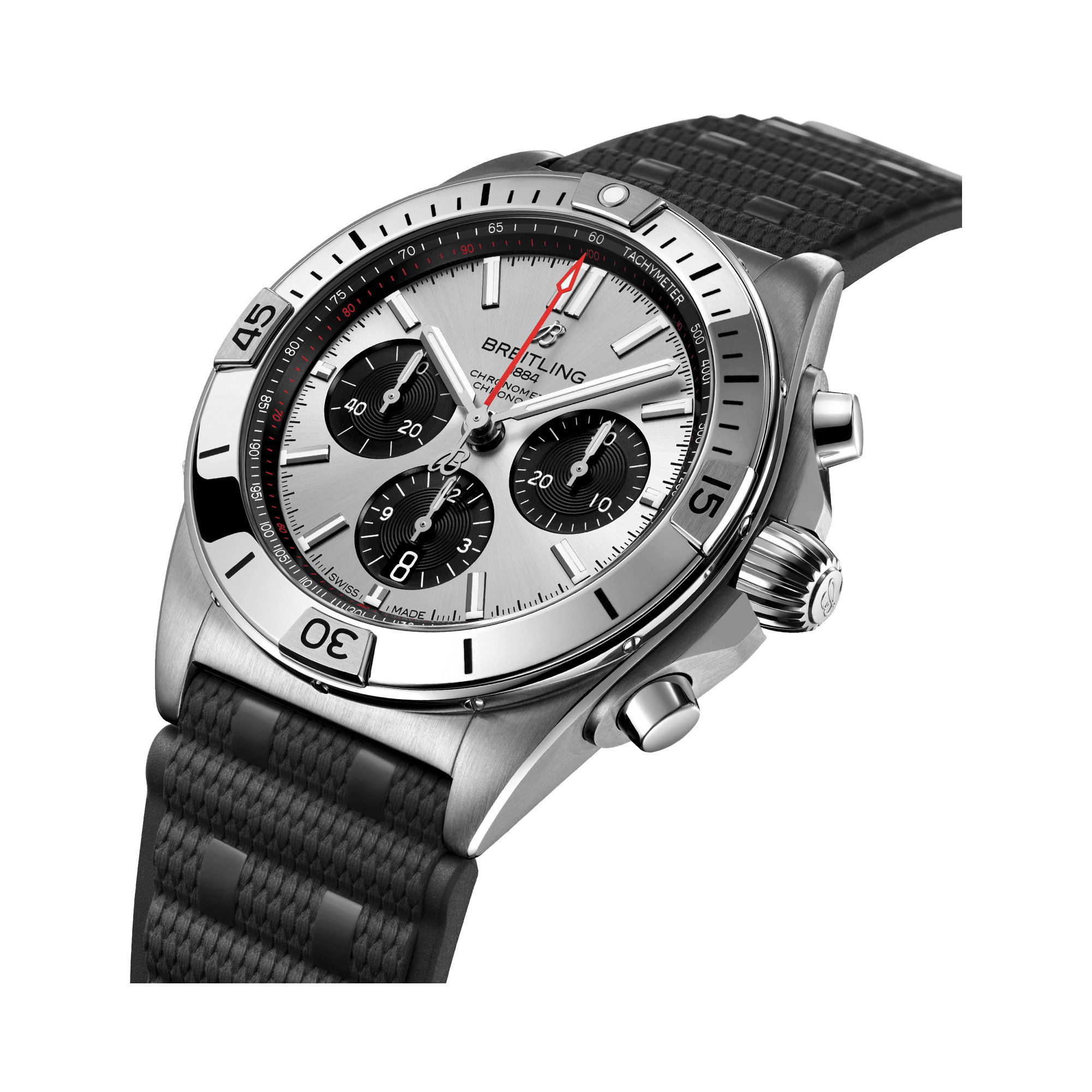 Breitling Chronomat B01 42mm, Silver Dial, Baton Numerals_2