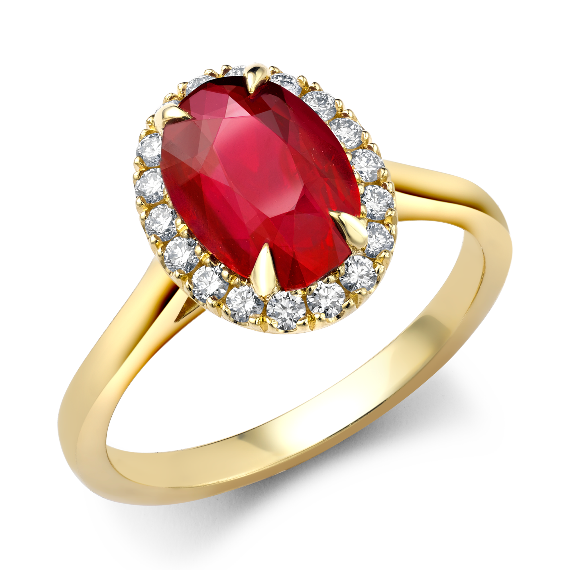 Celestial Mozambique 2.64ct Ruby and Diamond Cluster Ring Oval Cut, Claw Set_1