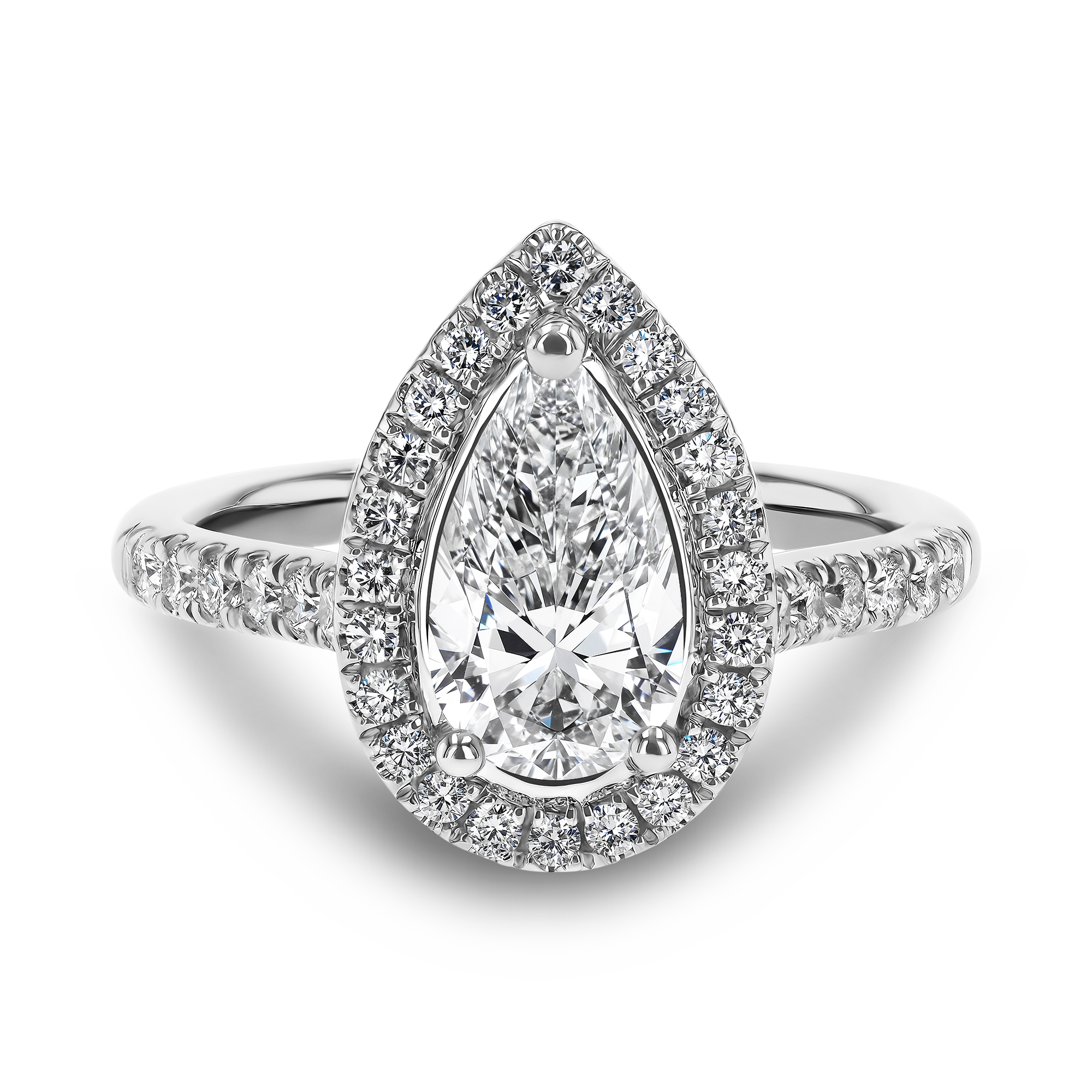 1.21ct Diamond Cluster Ring Pear Cut, Cluster, Brilliant Shoulders_2