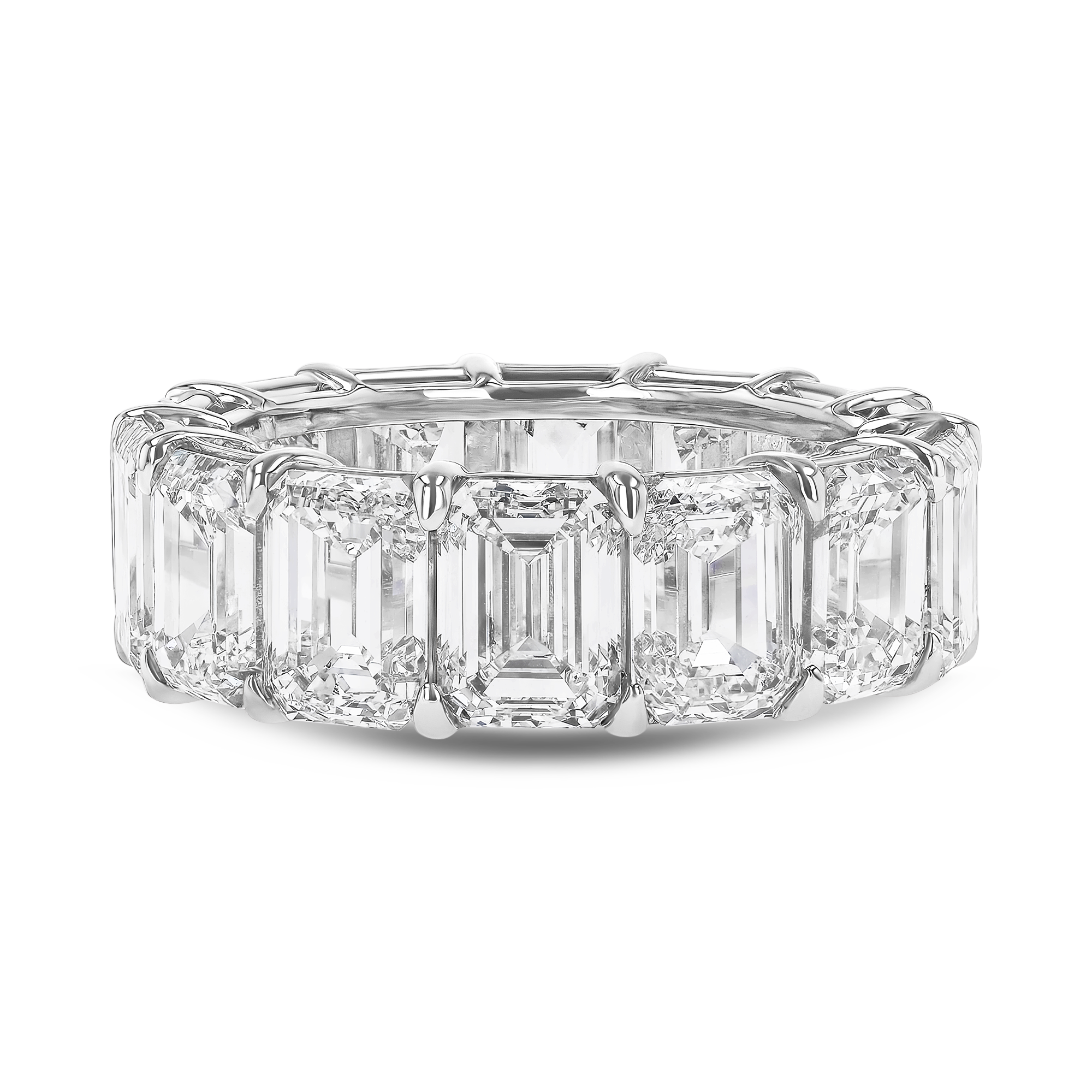 Emerald Cut 14.33cts Diamond Full Eternity Ring Emerald Cut, Claw Set_2