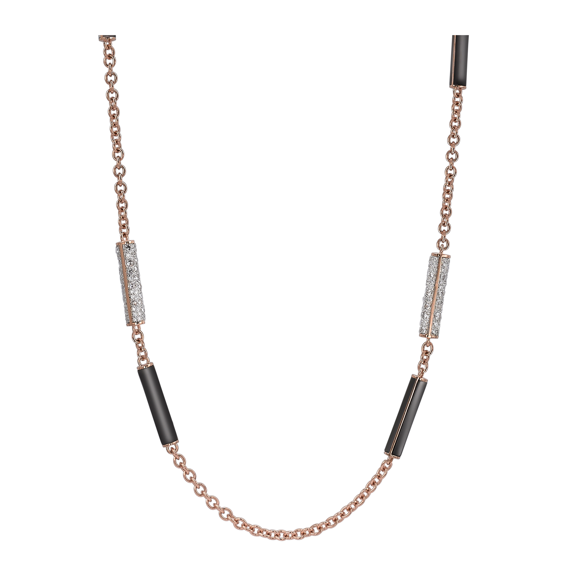 Valenza Diamond and Onyx Necklace Brilliant Cut, Pave Set_2