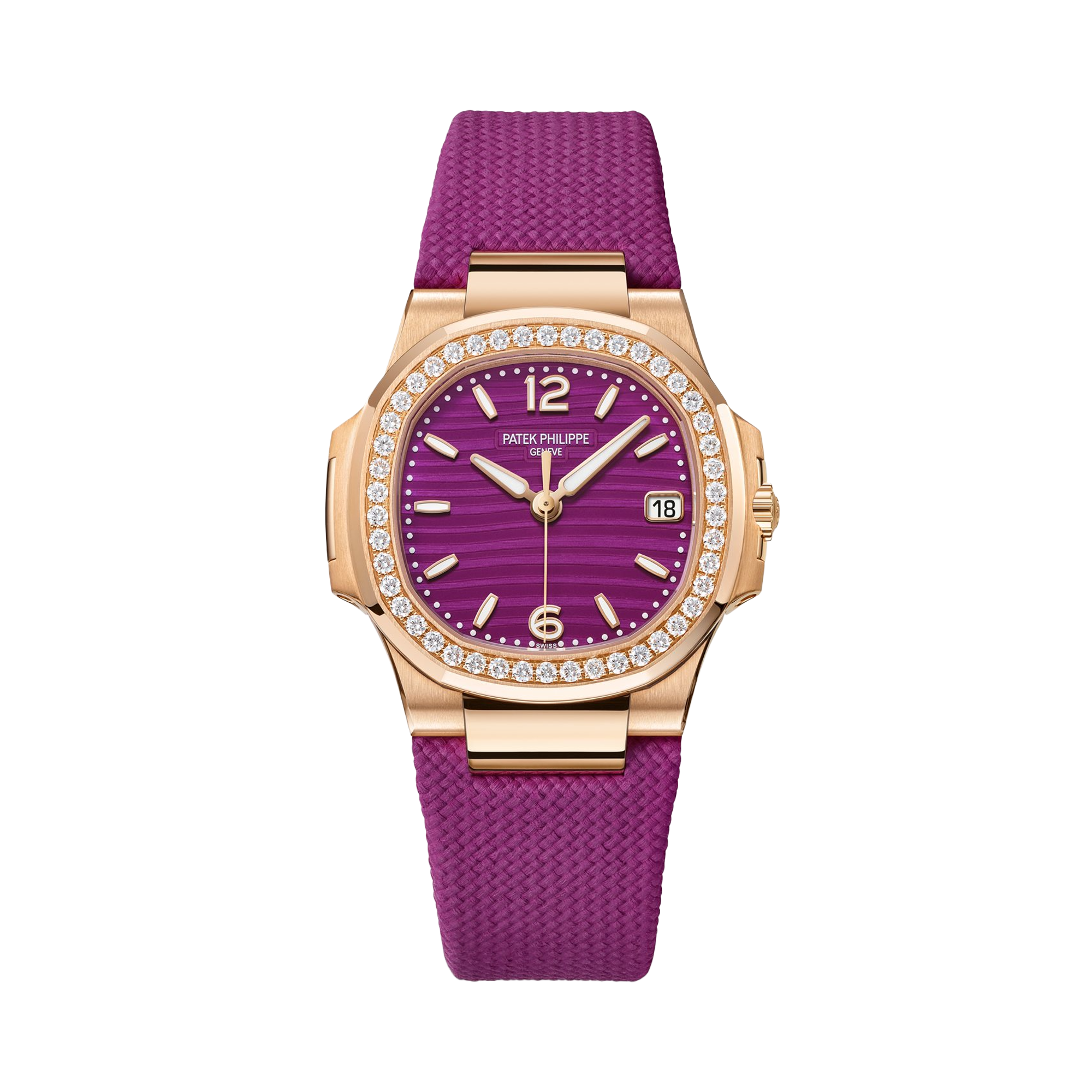 Patek Philippe Nautilus 32mm, Purple Dial, Baton Numerals_1