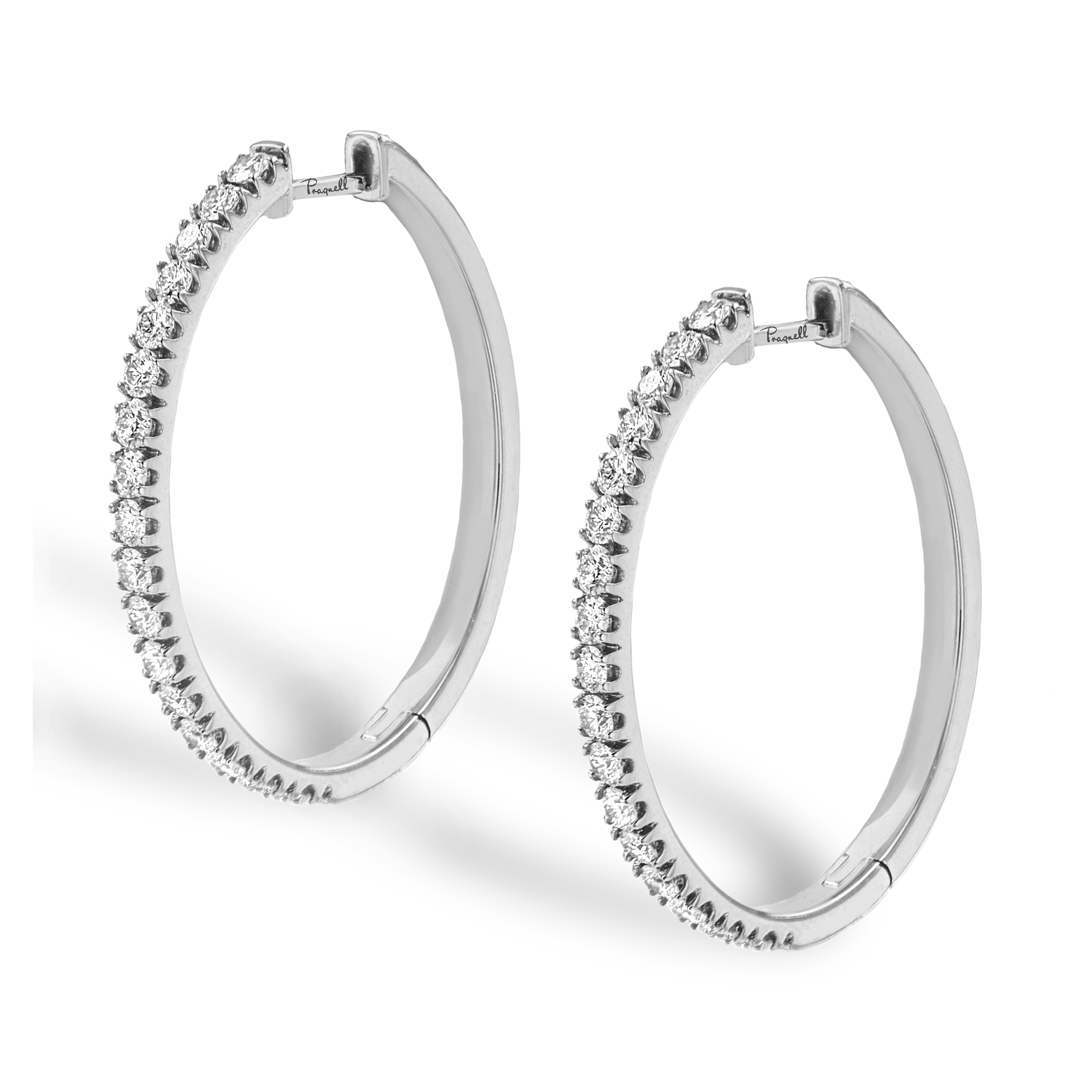 Diamond Half Hoop Earrings Brilliant cut, Claw set_3