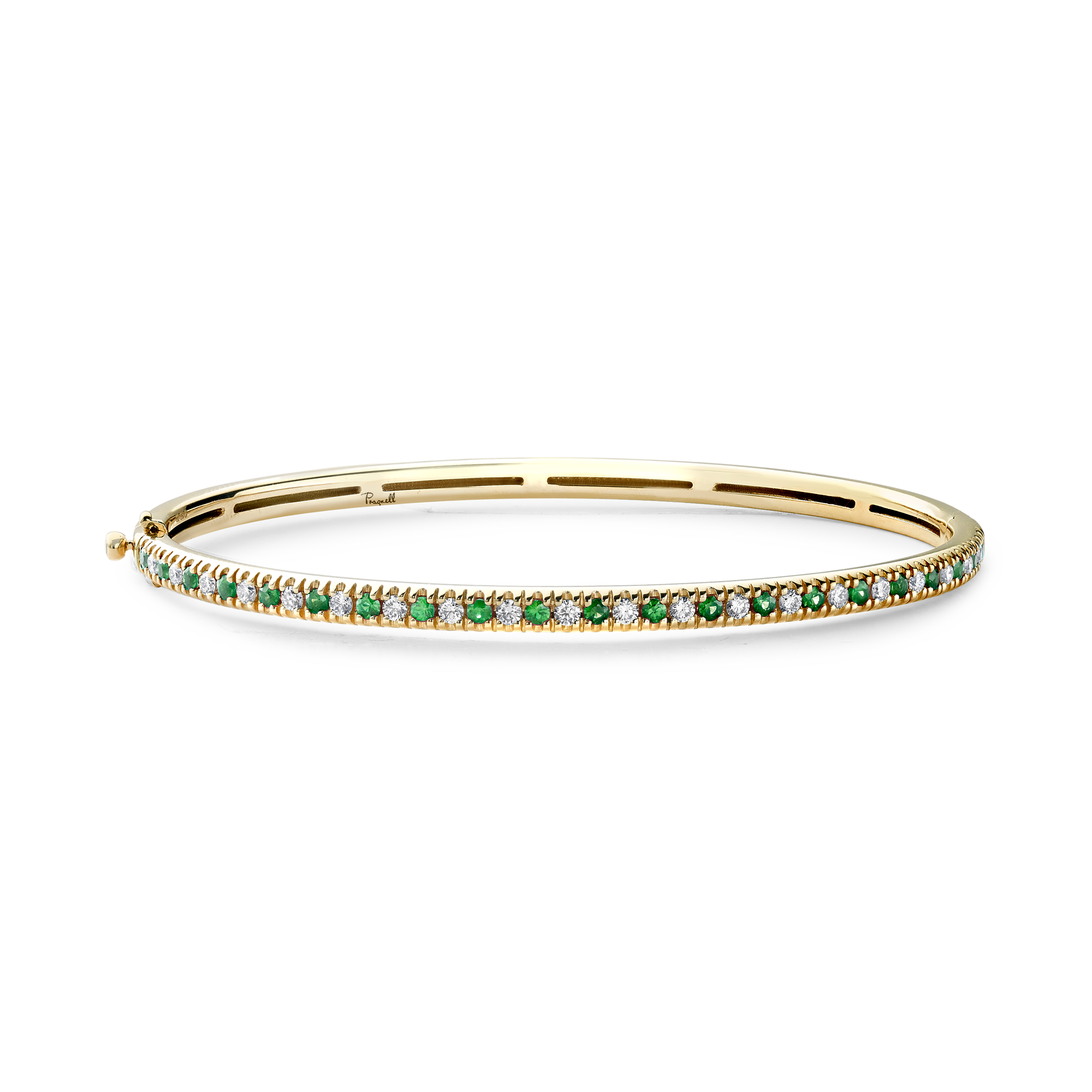 Emerald & Diamond Half Hoop Bangle Brilliant cut, Claw set_1